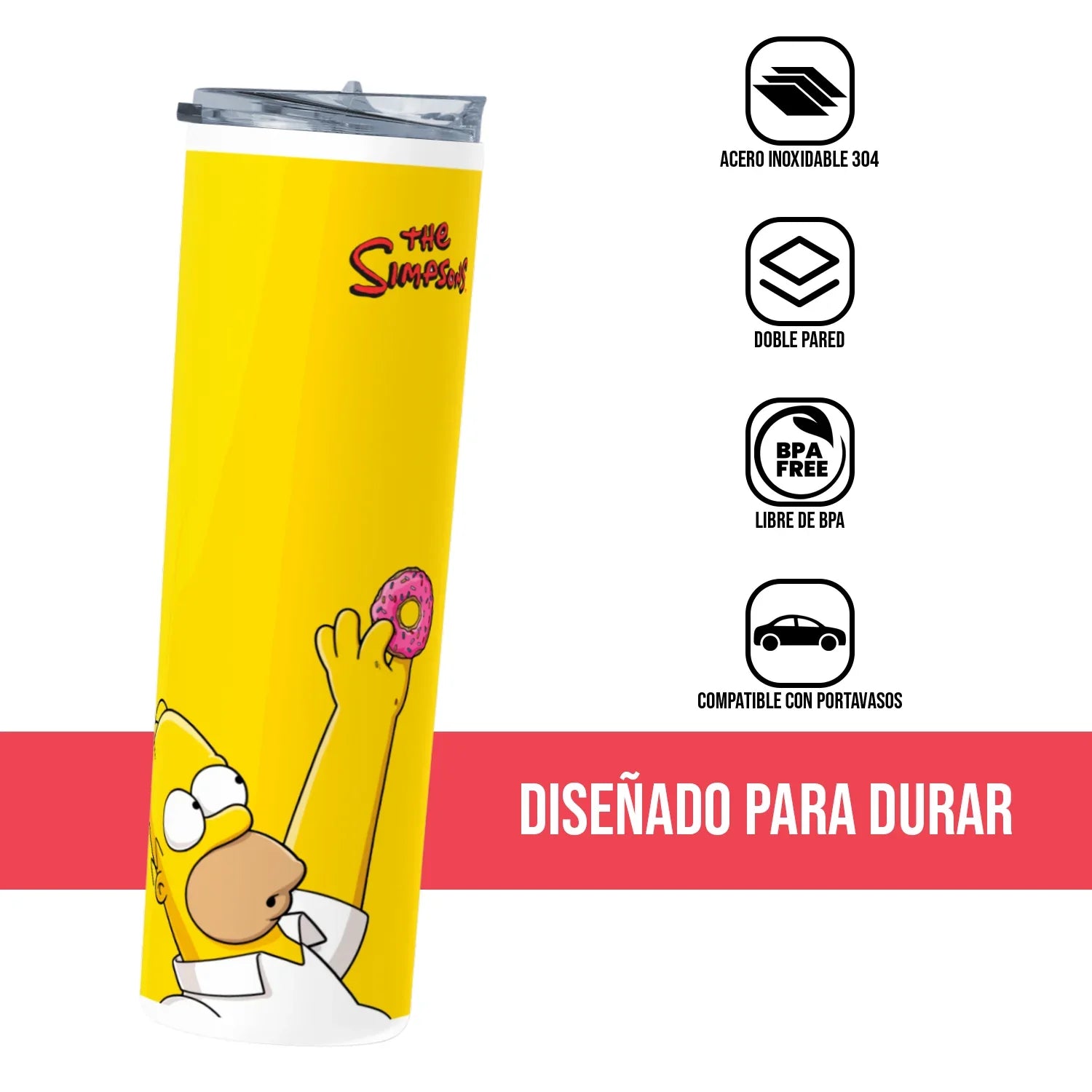 Termo Skinny Tumbler 20 oz de acero inoxidable - Homero Simpson Dona