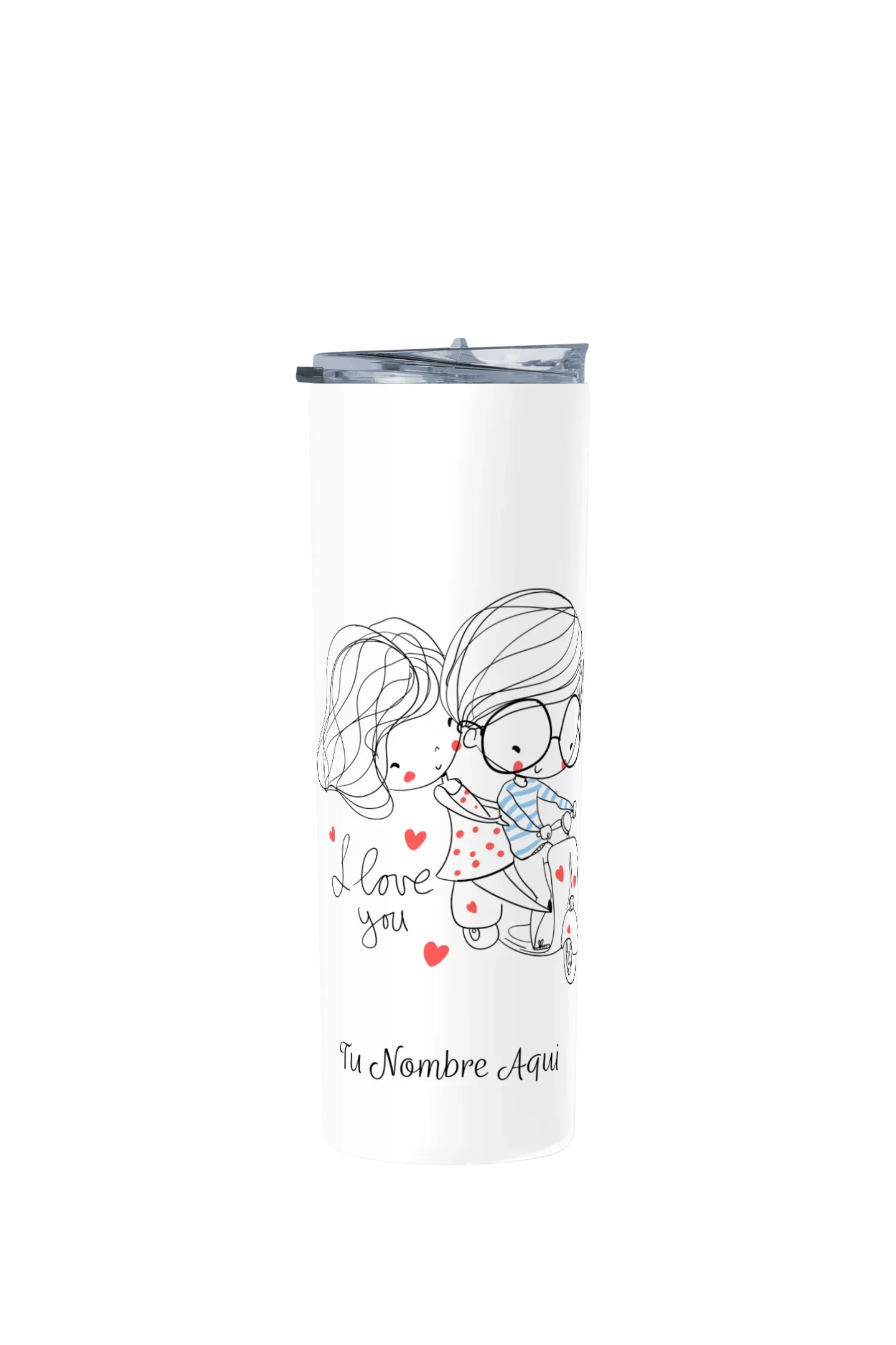 Termo Skinny Tumbler 20 oz de acero inoxidable - I Love You