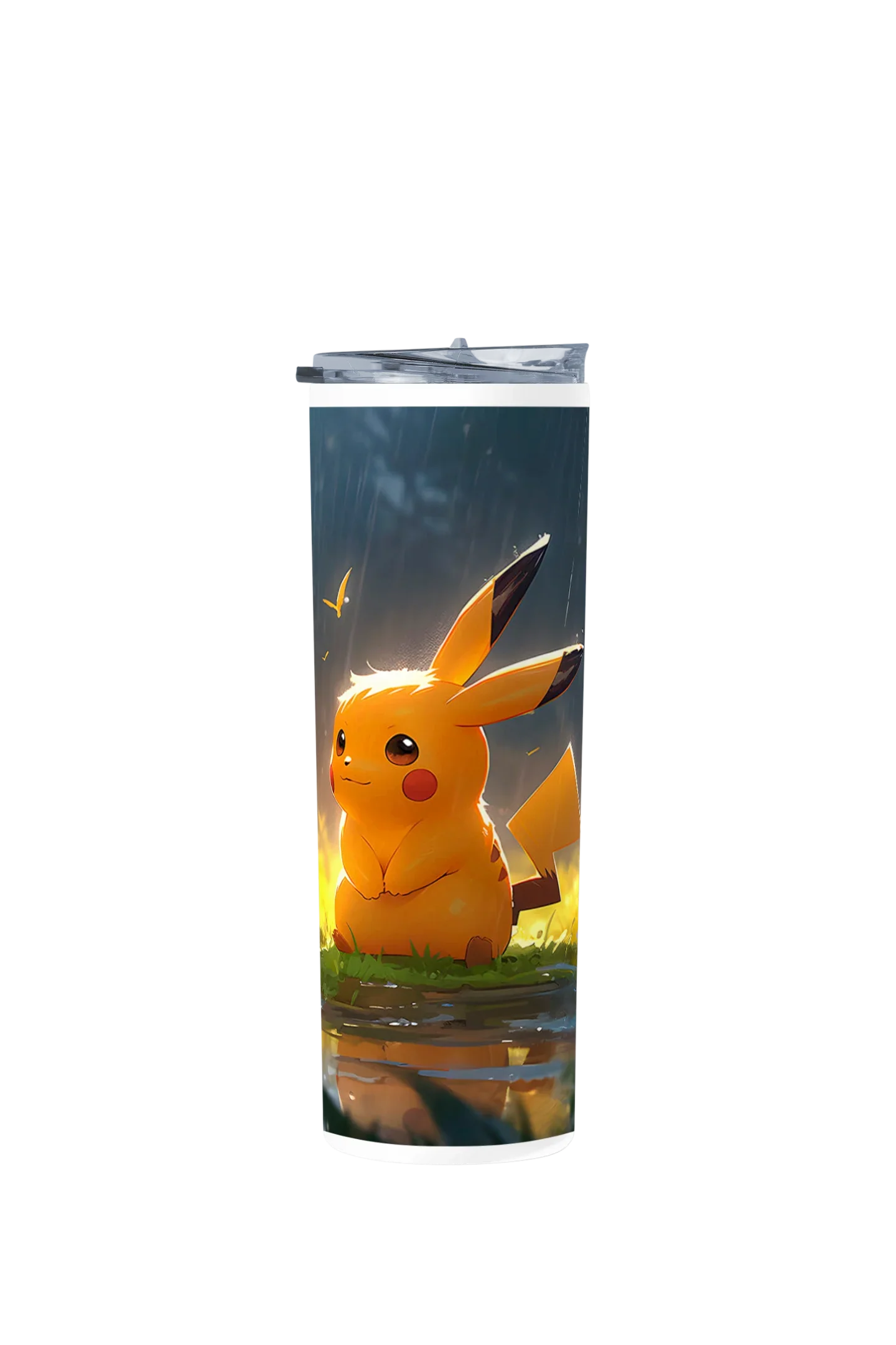 Termo Skinny Tumbler 20 oz de acero inoxidable - Pikachu bajo la lluvia