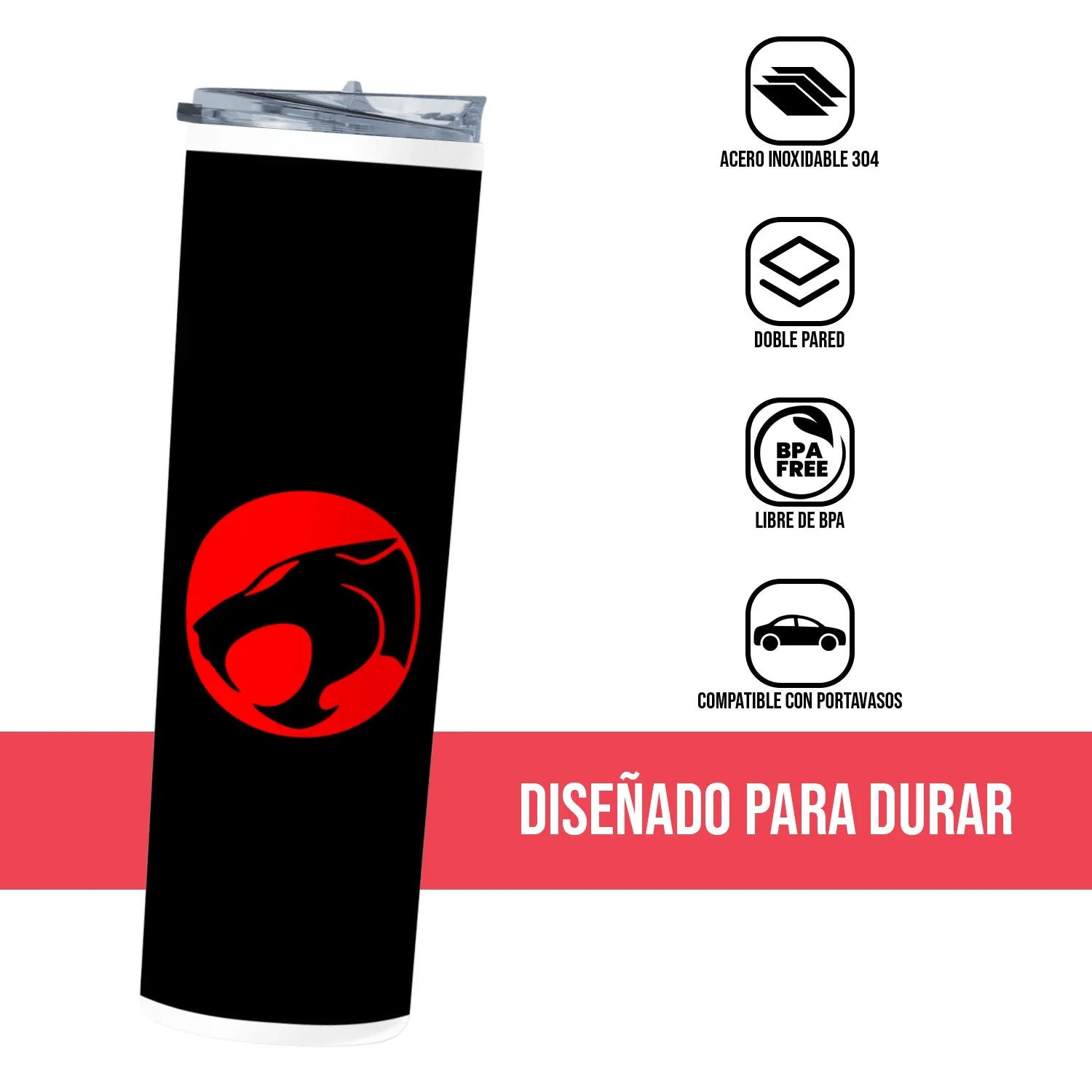 Termo Skinny Tumbler 20 oz de acero inoxidable - Thundercats
