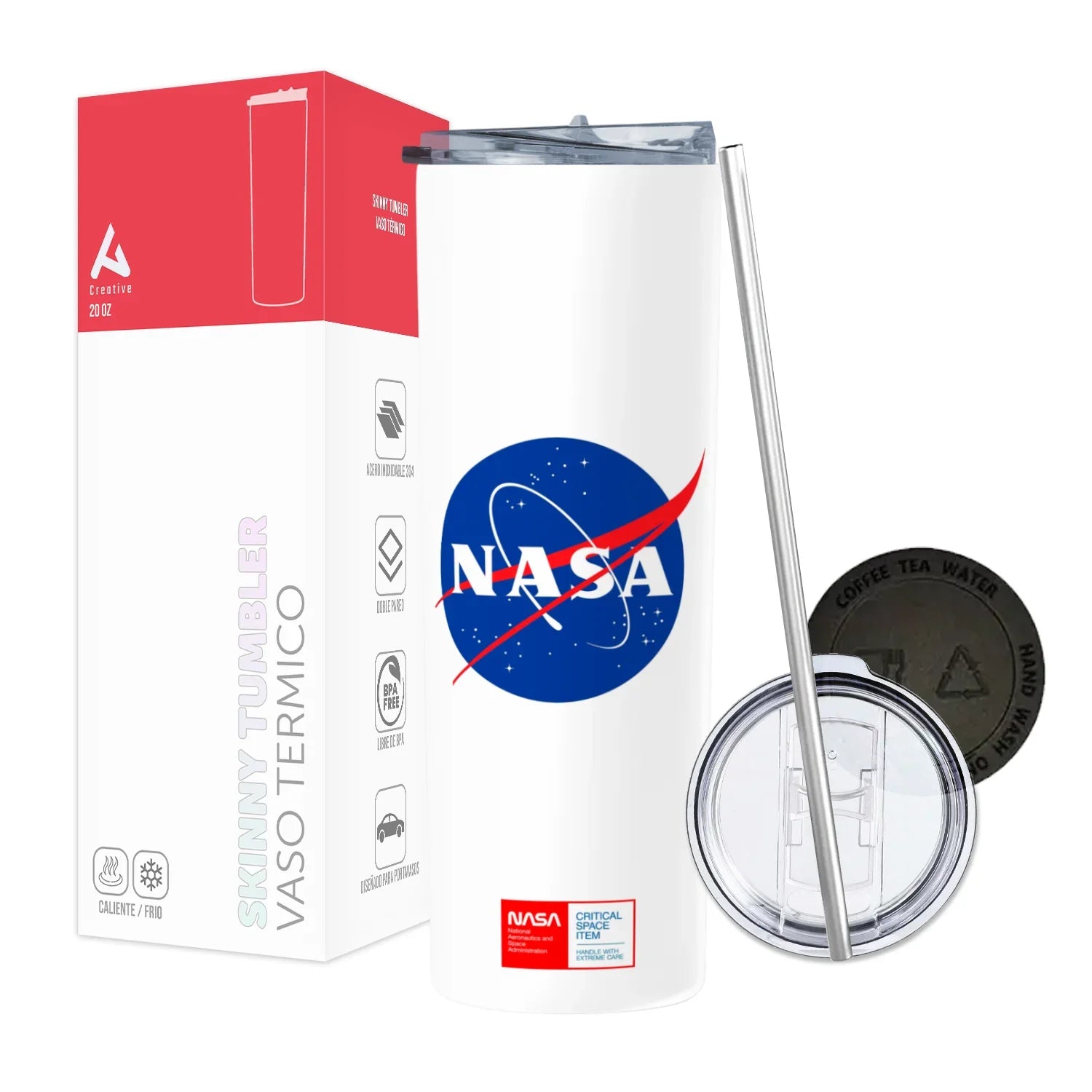 Termo Skinny Tumbler 20 oz de acero inoxidable - Nasa Critical Device