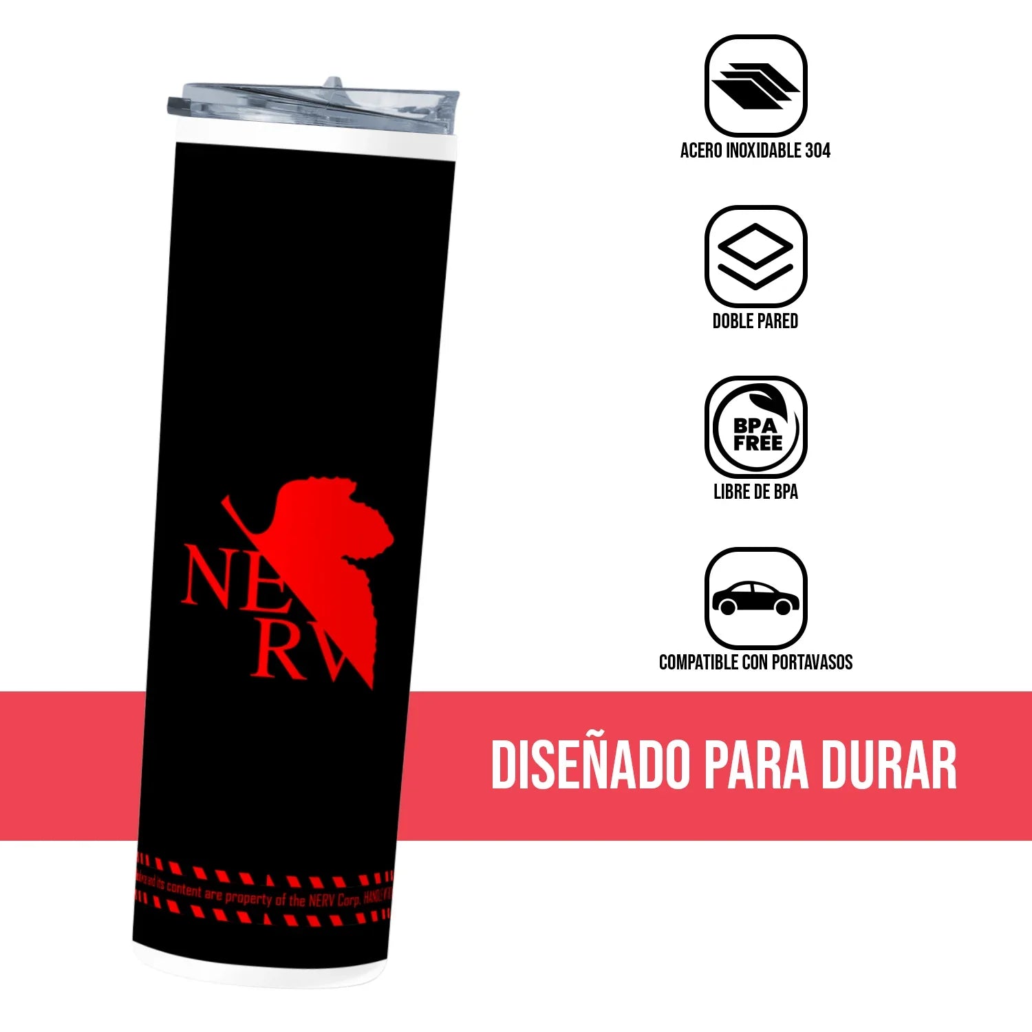 Termo Skinny Tumbler 20 oz de acero inoxidable - Nerv