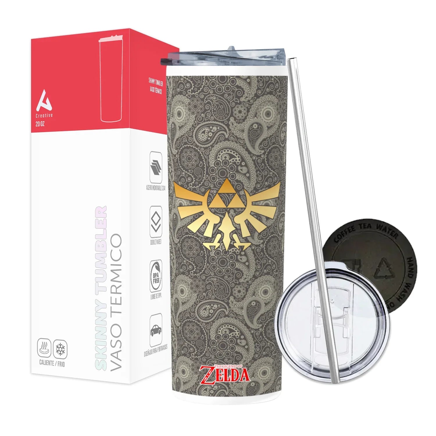 Termo Skinny Tumbler 20 oz de acero inoxidable - Zelda