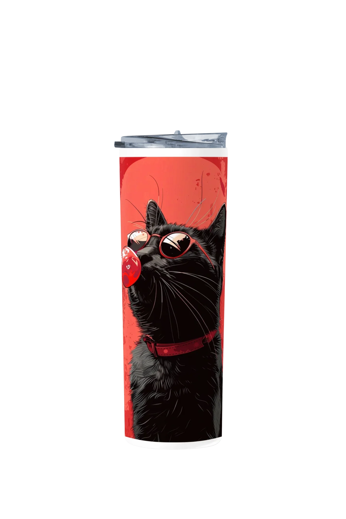 Termo Skinny Tumbler 20 oz de acero inoxidable - Gato Mascando Chicle