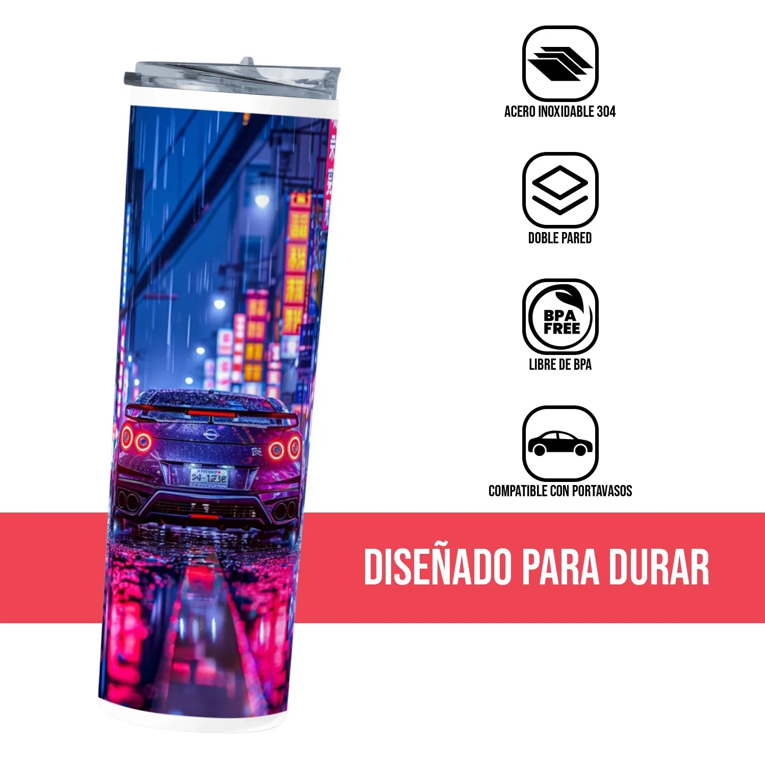 Termo Skinny Tumbler 20 oz de acero inoxidable - Auto Deportivo en la Ciudad