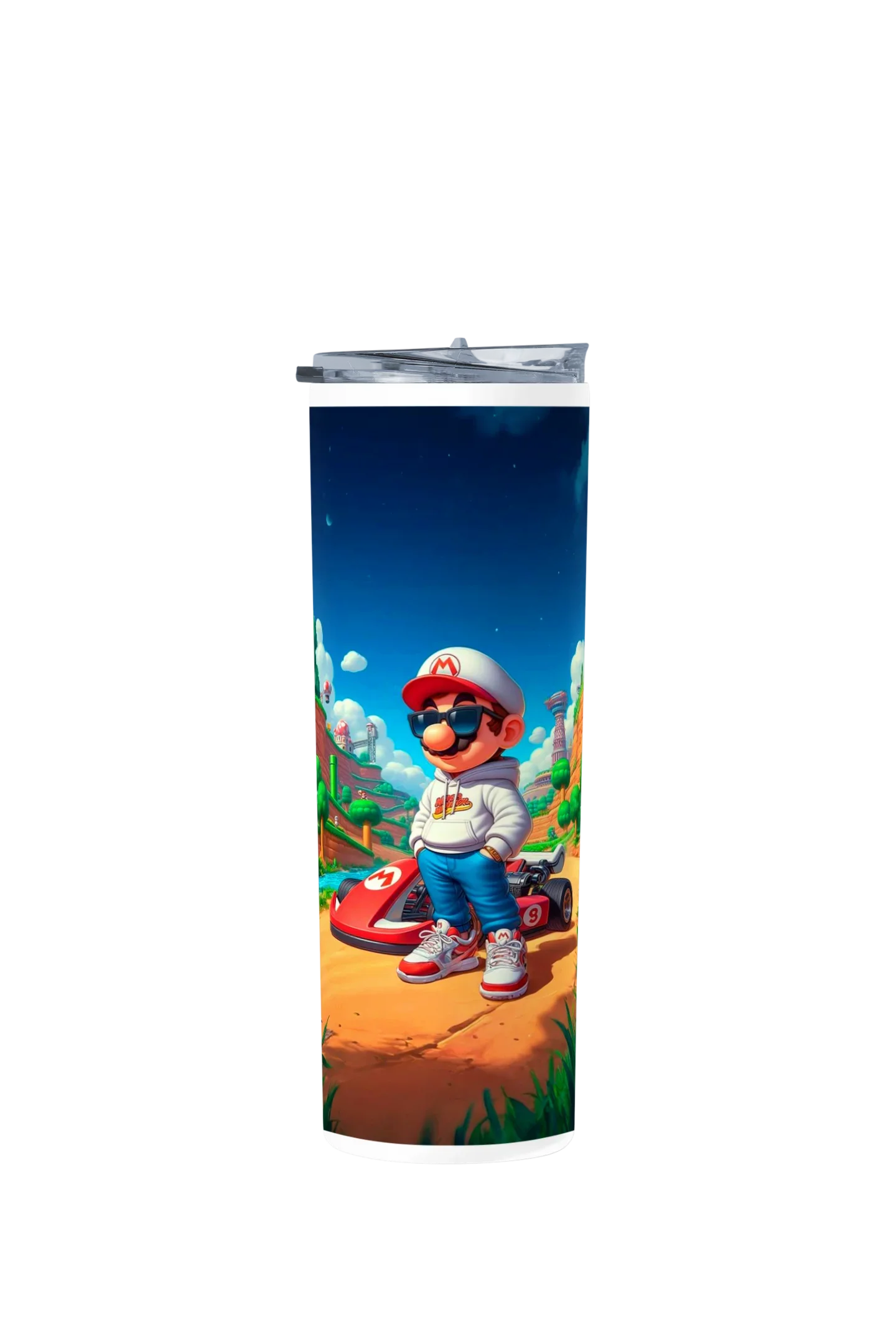 Termo Skinny Tumbler 20 oz de acero inoxidable - Mario Bras Karting