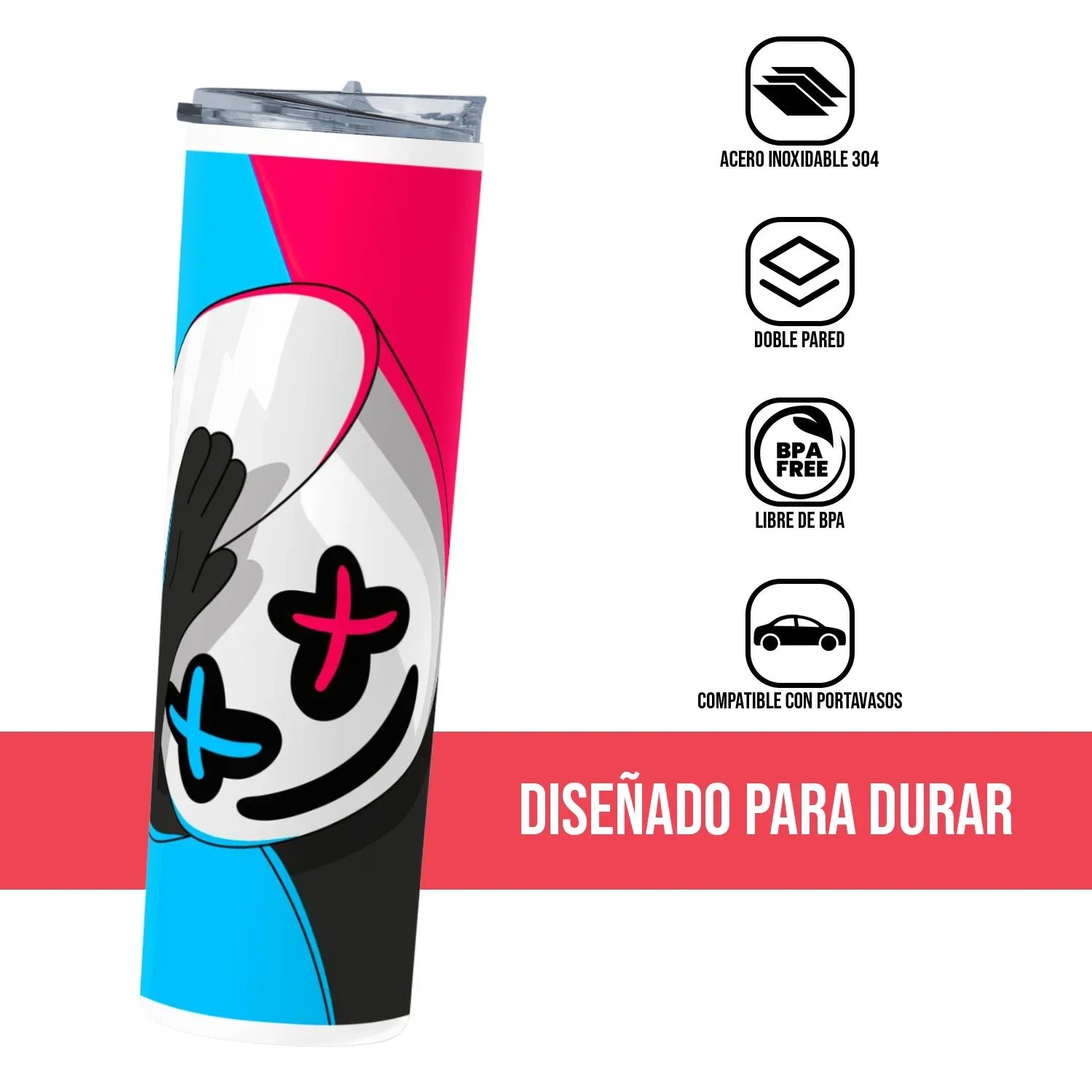 Termo Skinny Tumbler 20 oz de acero inoxidable - Marshmellow