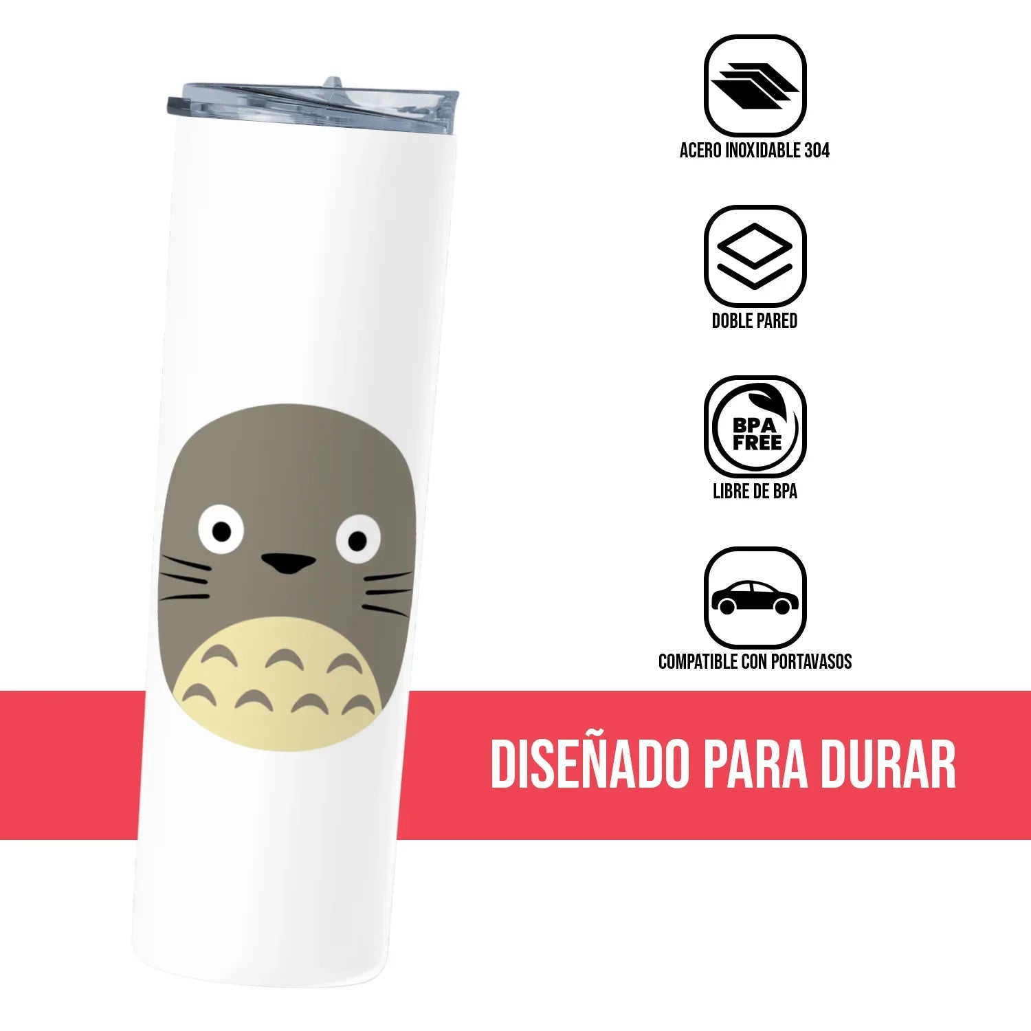 Termo Skinny Tumbler 20 oz de acero inoxidable - Totoro