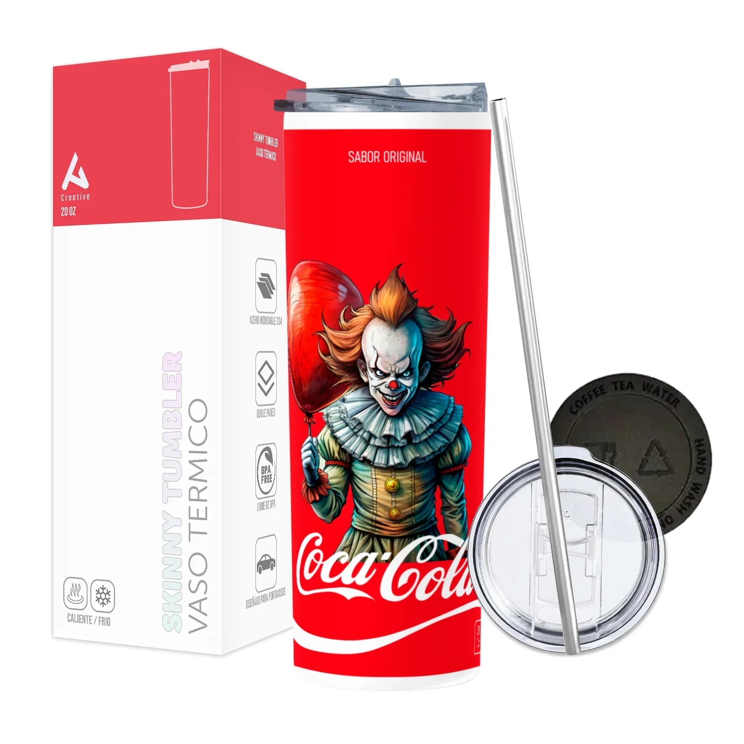 Termo Skinny Tumbler 20 oz de acero inoxidable - It Eso Coca Cola
