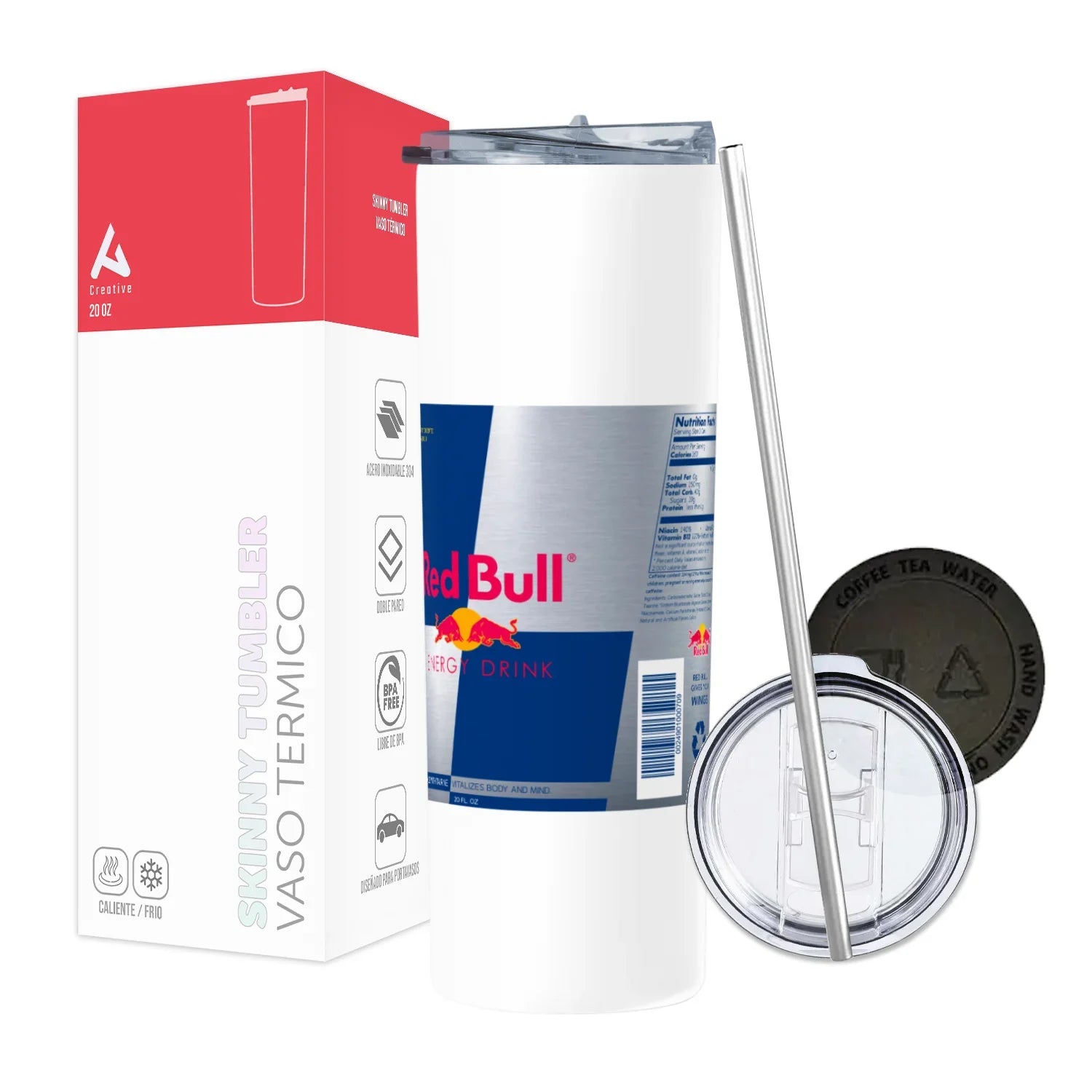 Termo Skinny Tumbler 20 oz de acero inoxidable - Red Bull Estilo Lata
