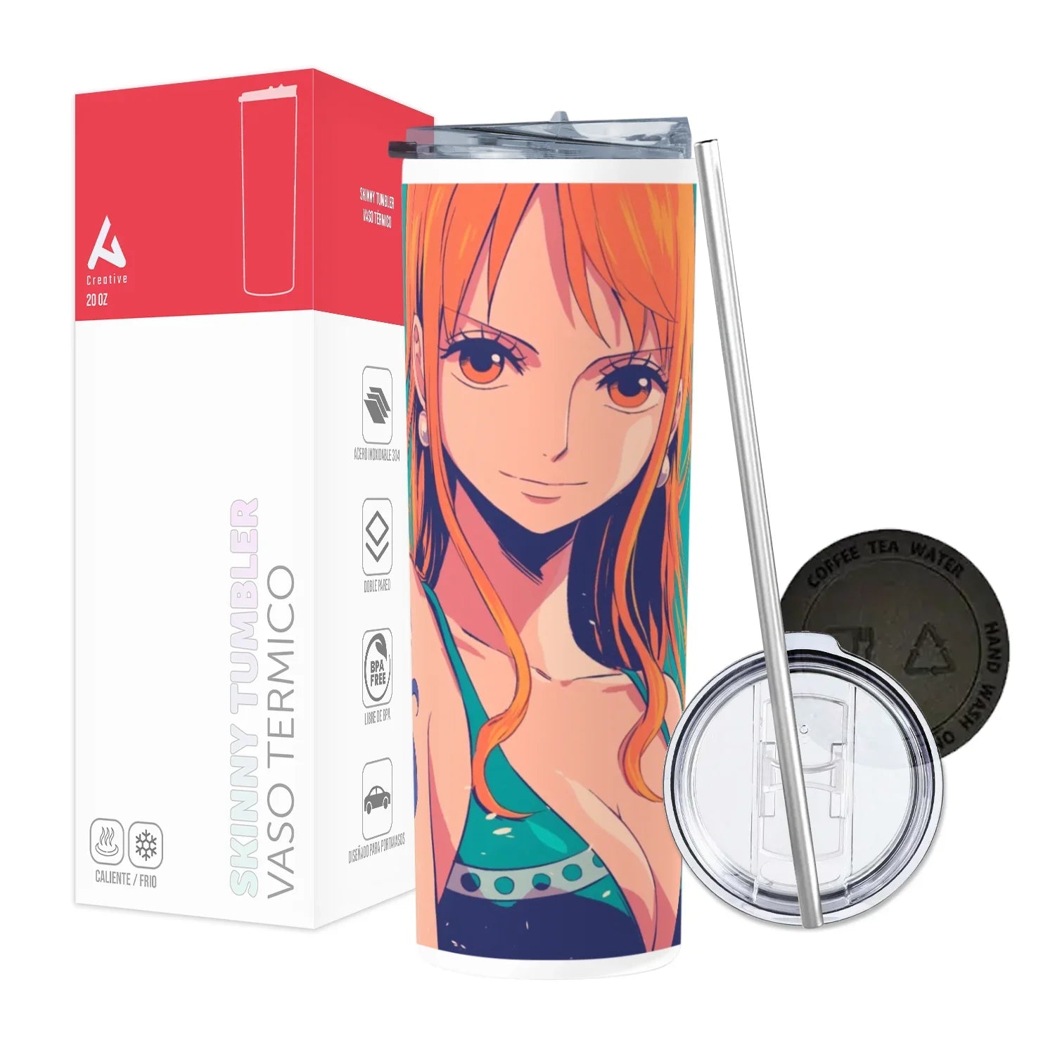 Termo Skinny Tumbler 20 oz de acero inoxidable - One Piece Nami