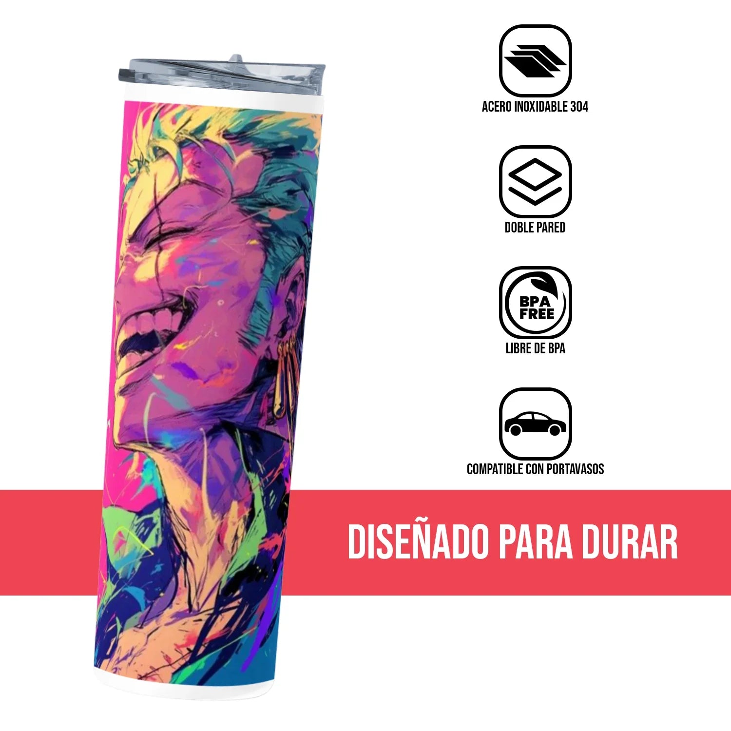 Termo Skinny Tumbler 20 oz de acero inoxidable - One Piece Nami 03