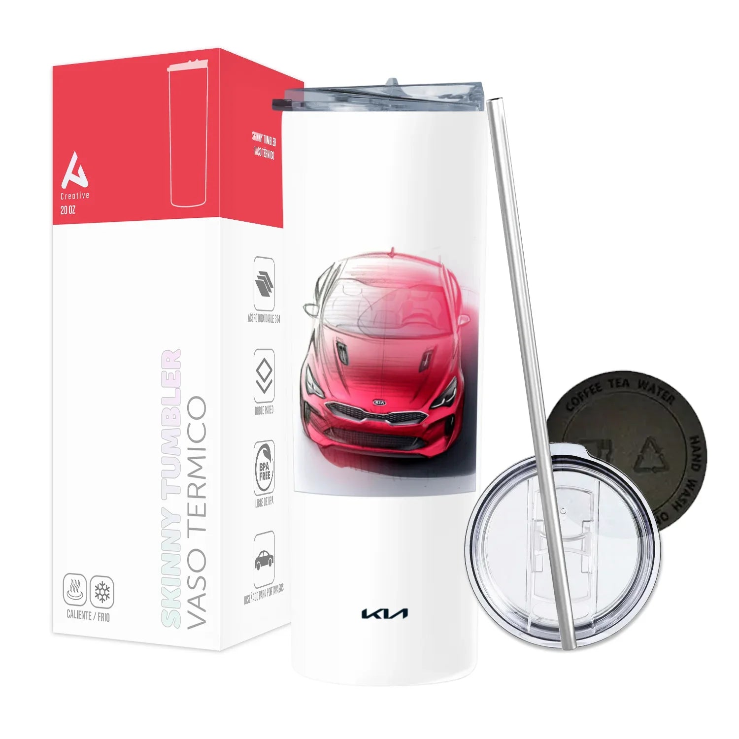 Termo Skinny Tumbler 20 oz de acero inoxidable - Kia Stinger