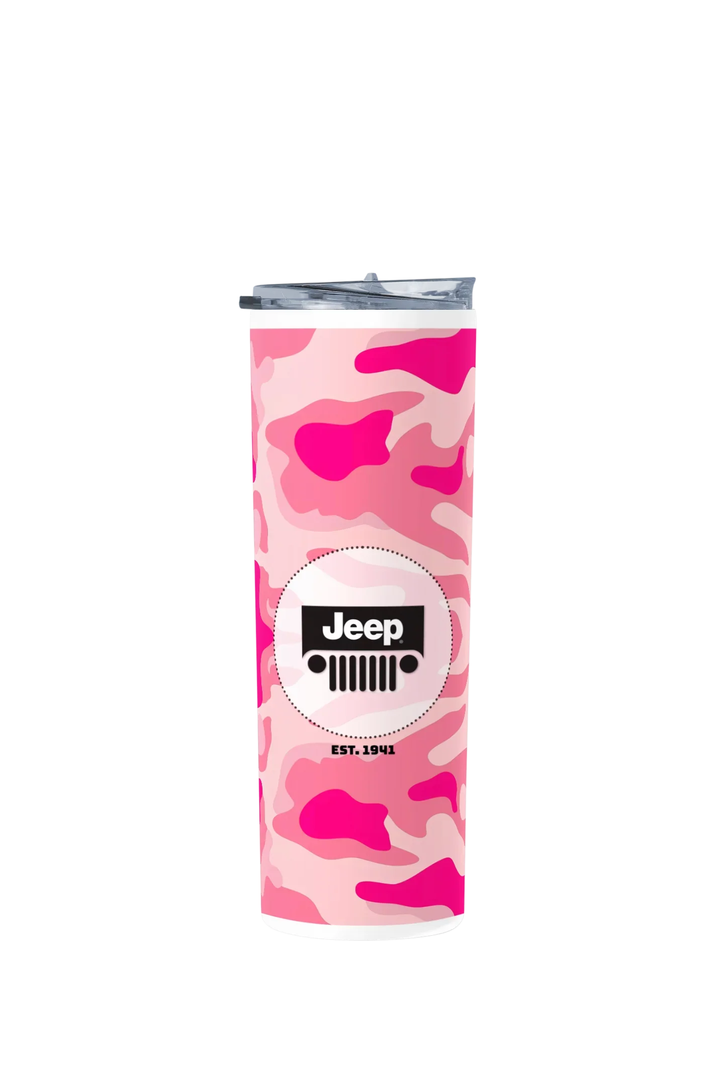 Termo Skinny Tumbler 20 oz de acero inoxidable - Jeep Pink Pattern