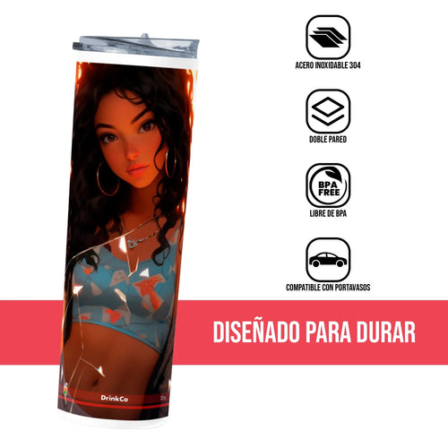 Termo Skinny Tumbler 20 oz de acero inoxidable - Chica Anime 08