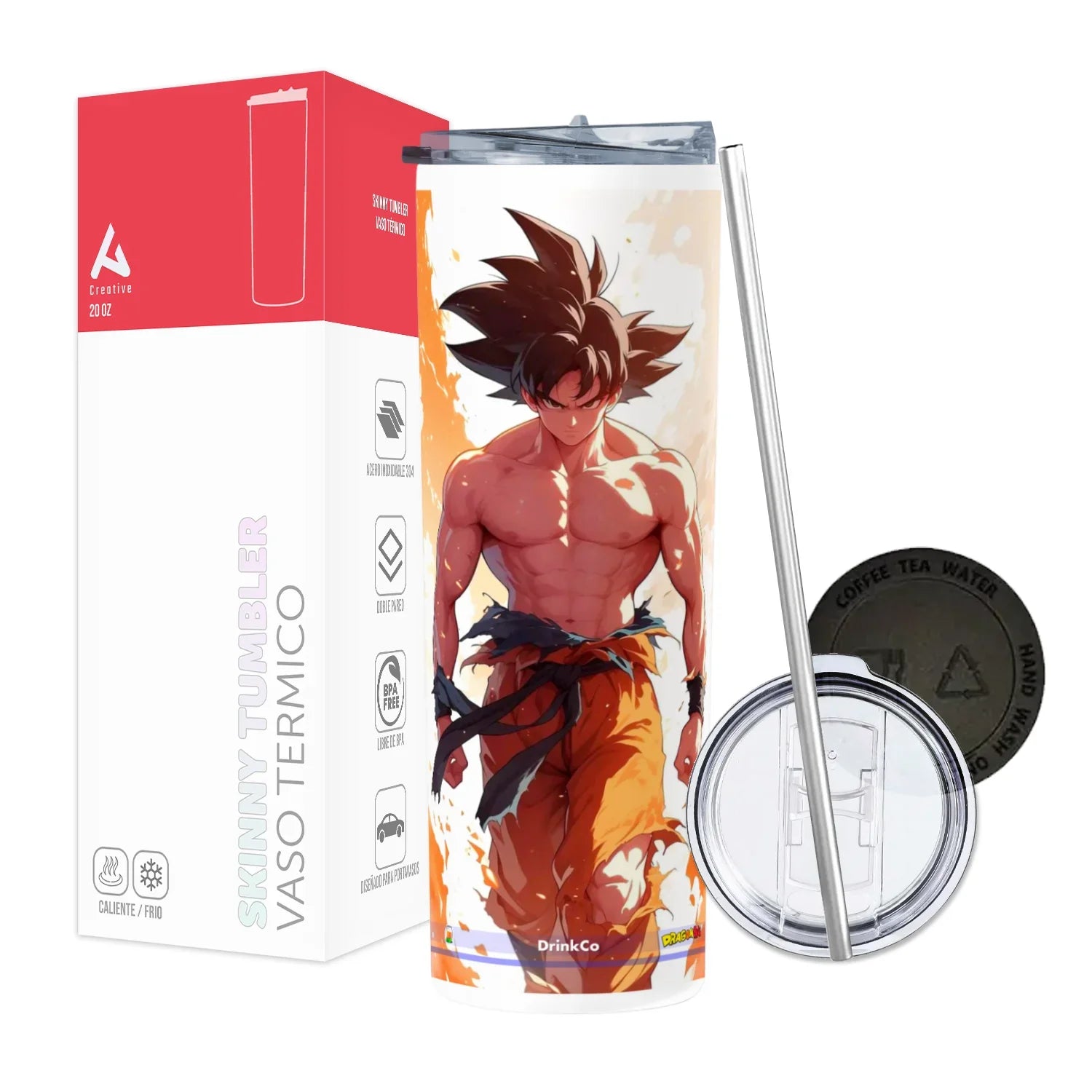 Termo Skinny Tumbler 20 oz de acero inoxidable - Dragon Ball Goku 01