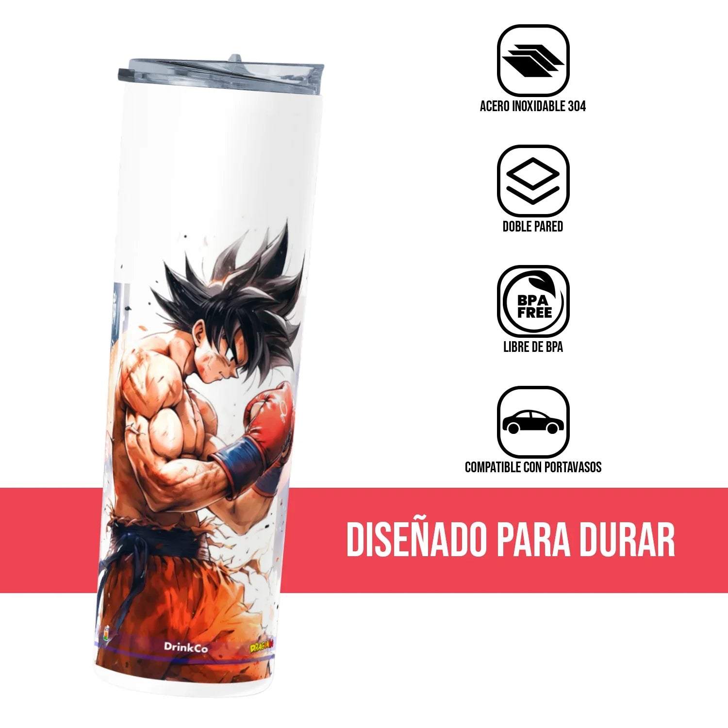 Termo Skinny Tumbler 20 oz de acero inoxidable - Dragon Ball Goku 02