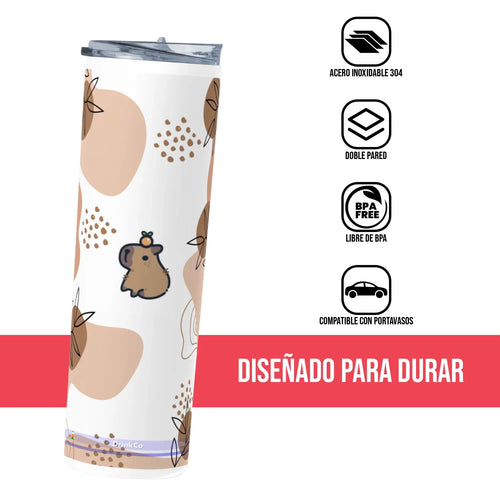 Termo Skinny Tumbler 20 oz de acero inoxidable - Capibara Cafe