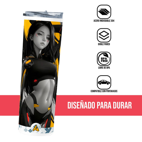 Termo Skinny Tumbler 20 oz de acero inoxidable - Chica Anime 11