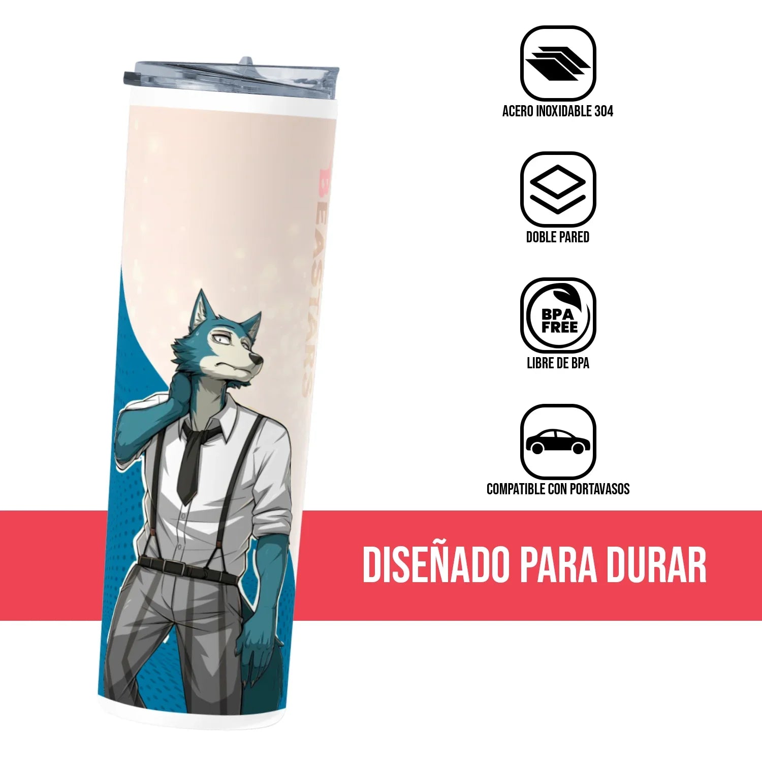 Termo Skinny Tumbler 20 oz de acero inoxidable - Legoshi