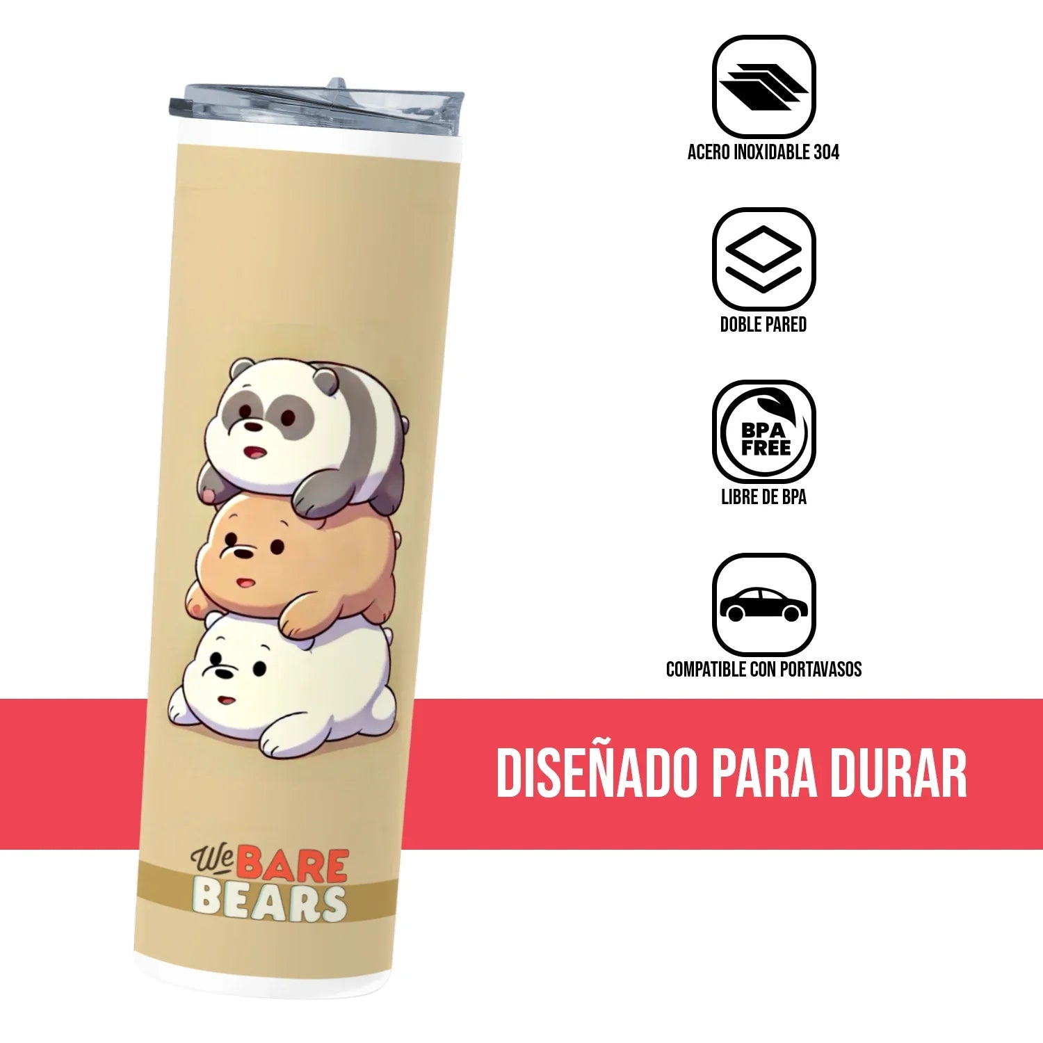 Termo Skinny Tumbler 20 oz de acero inoxidable - Escandalosos