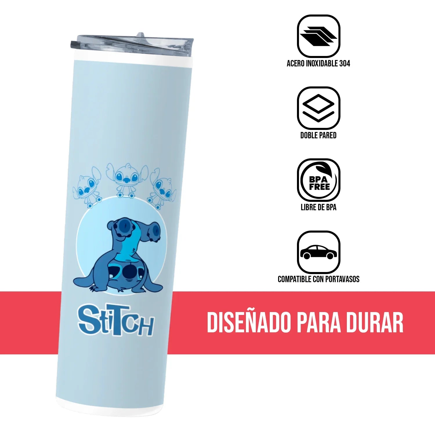Termo Skinny Tumbler 20 oz de acero inoxidable - Stitch 2