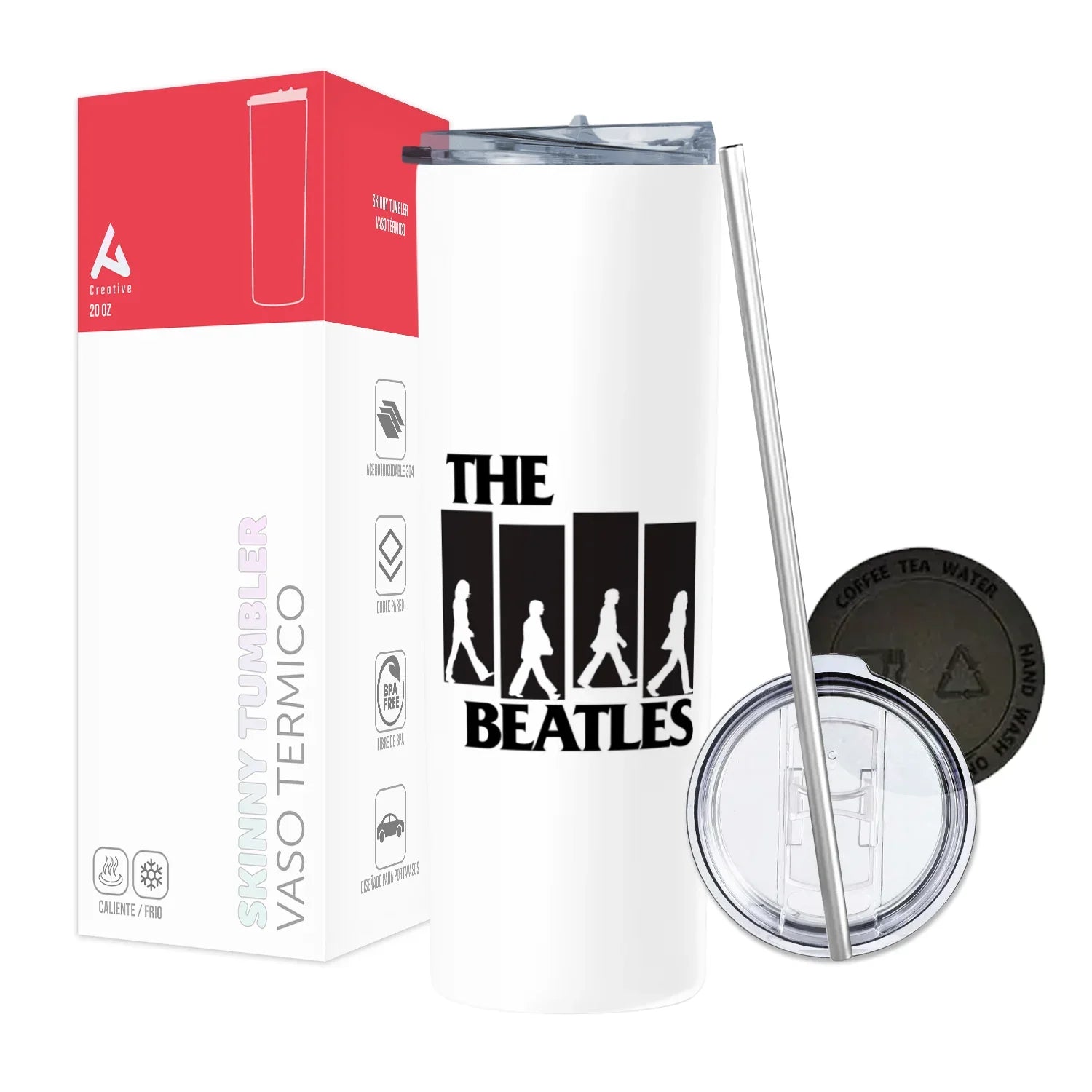 Termo Skinny Tumbler 20 oz de acero inoxidable - The beatles 1