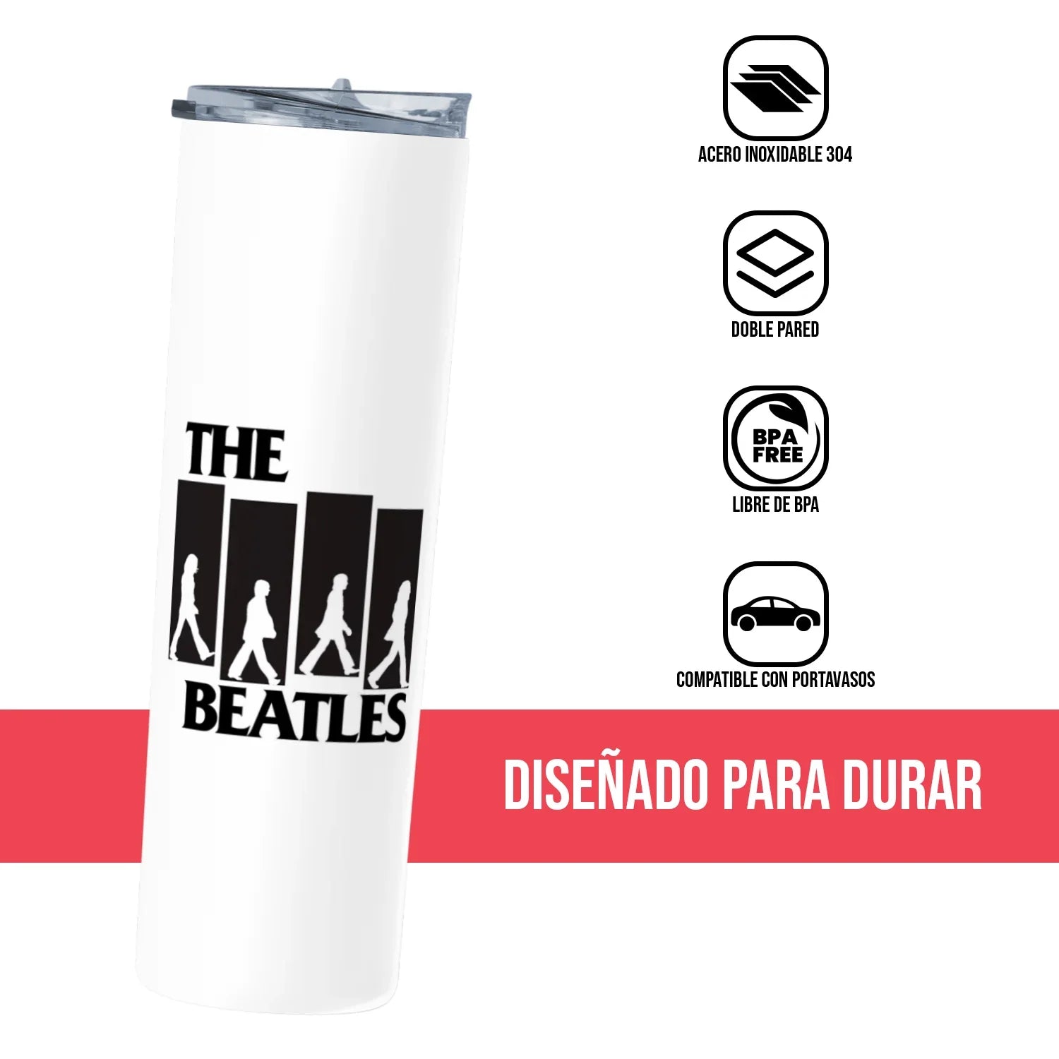 Termo Skinny Tumbler 20 oz de acero inoxidable - The beatles 1