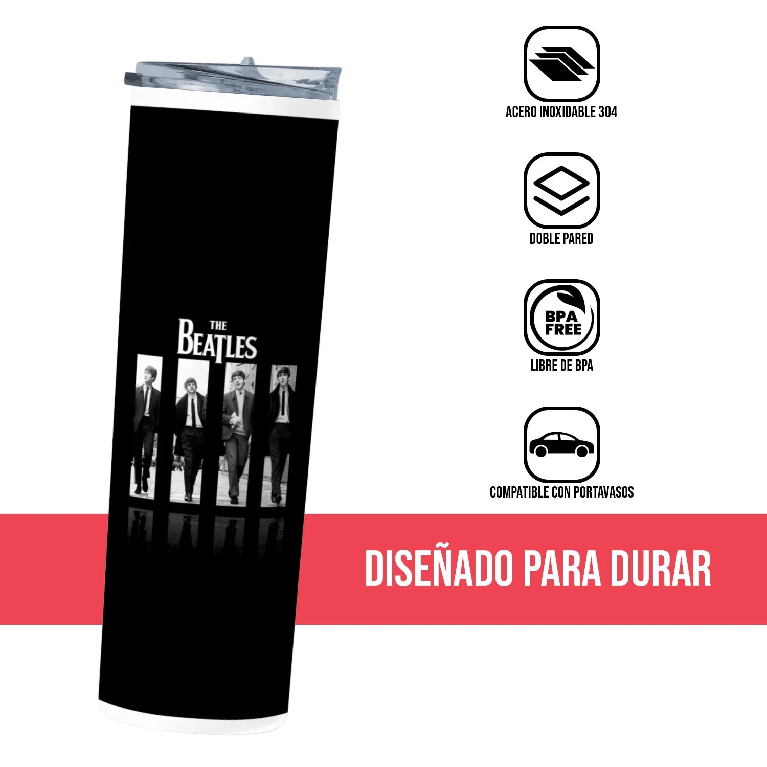 Termo Skinny Tumbler 20 oz de acero inoxidable - The Beatles 3