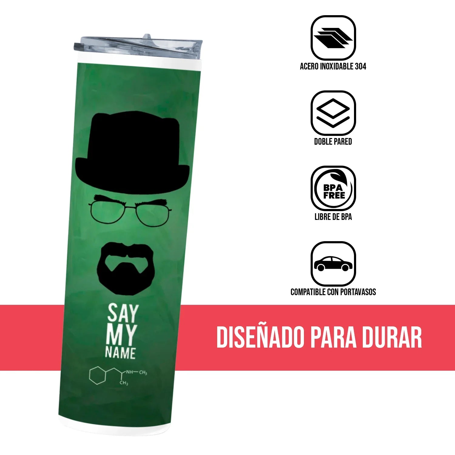 Termo Skinny Tumbler 20 oz de acero inoxidable - Breaking Bad