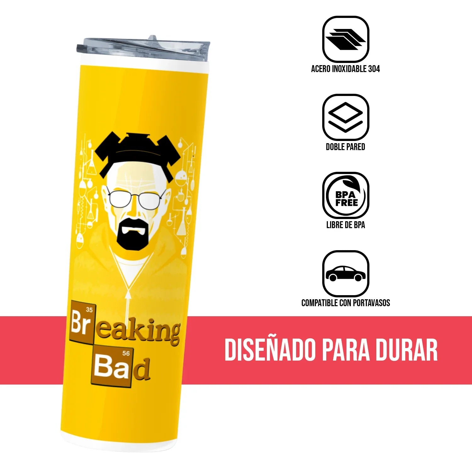 Termo Skinny Tumbler 20 oz de acero inoxidable - Breaking Bad 3
