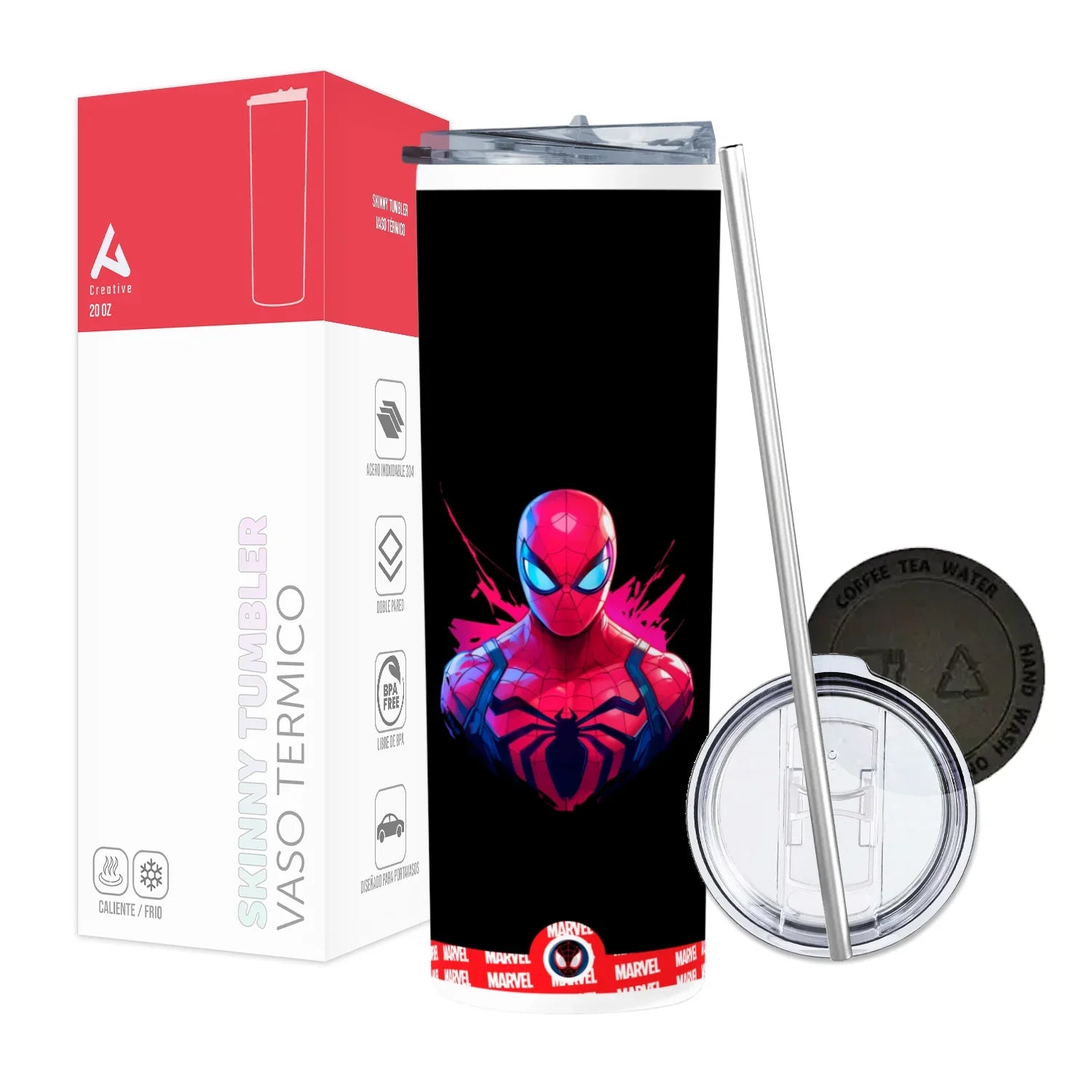 Termo Skinny Tumbler 20 oz de acero inoxidable - Marvel Spiderman 2