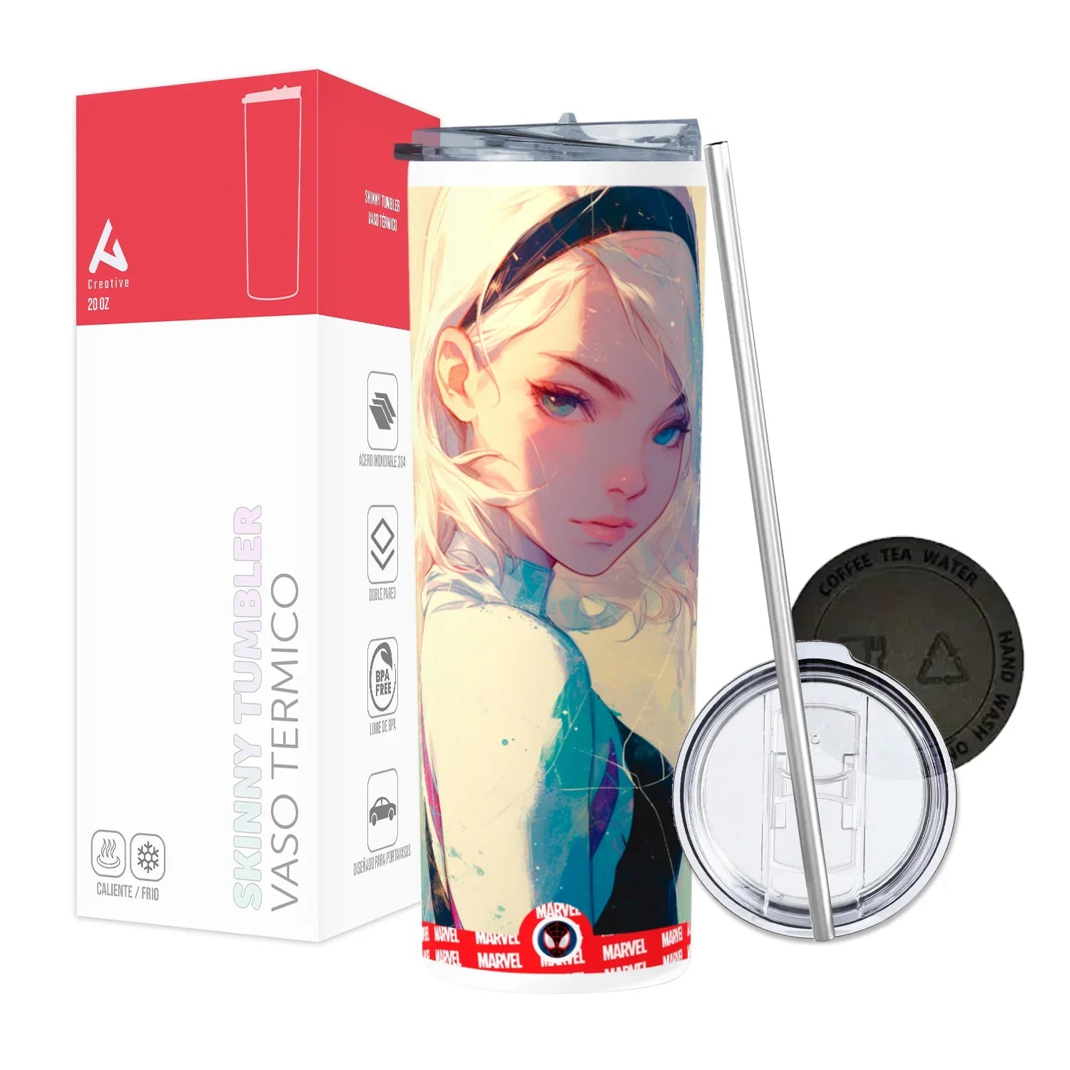 Termo Skinny Tumbler 20 oz de acero inoxidable - Marvel Gwen Spider 2