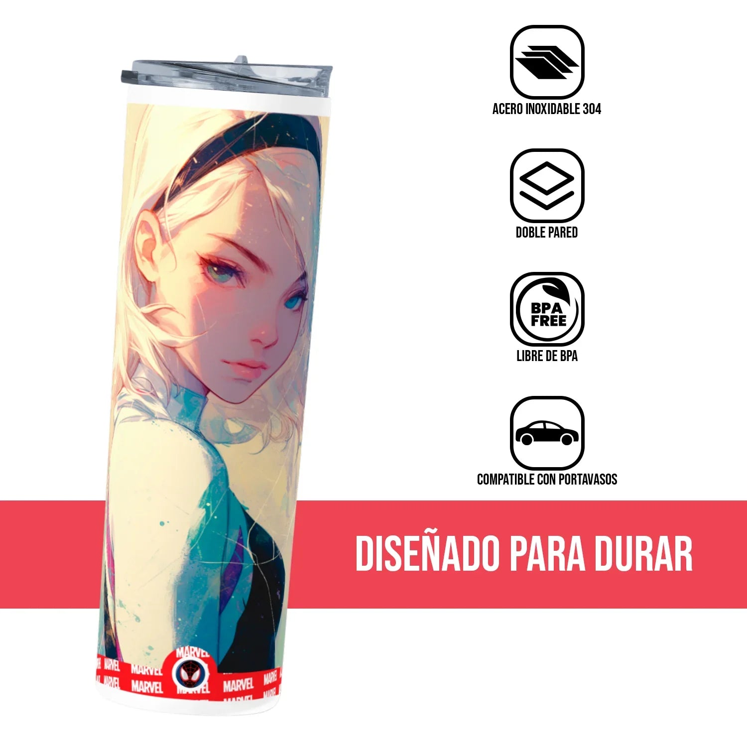Termo Skinny Tumbler 20 oz de acero inoxidable - Marvel Gwen Spider 2