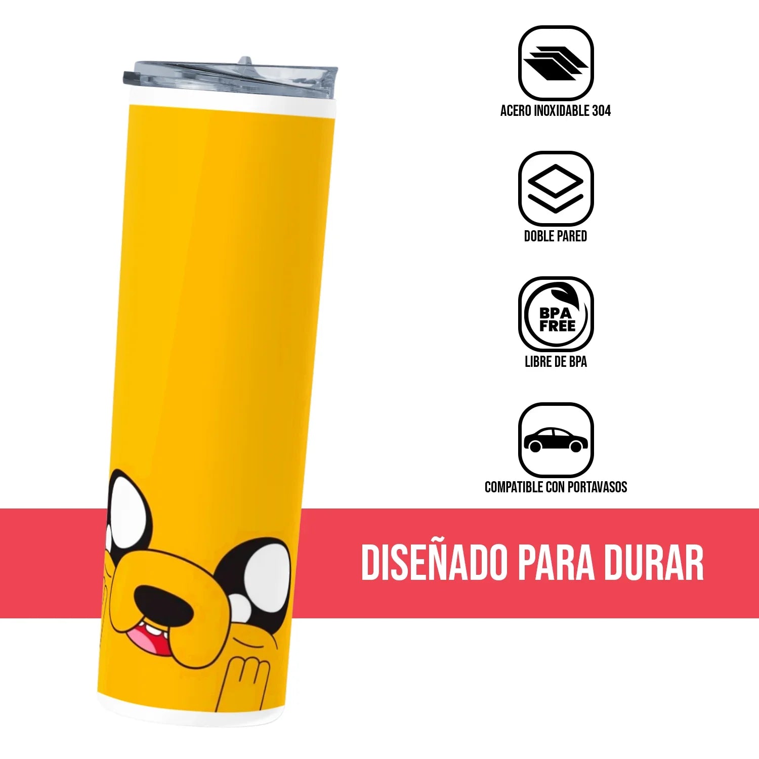 Termo Skinny Tumbler 20 oz de acero inoxidable - Hora de Aventura Jake