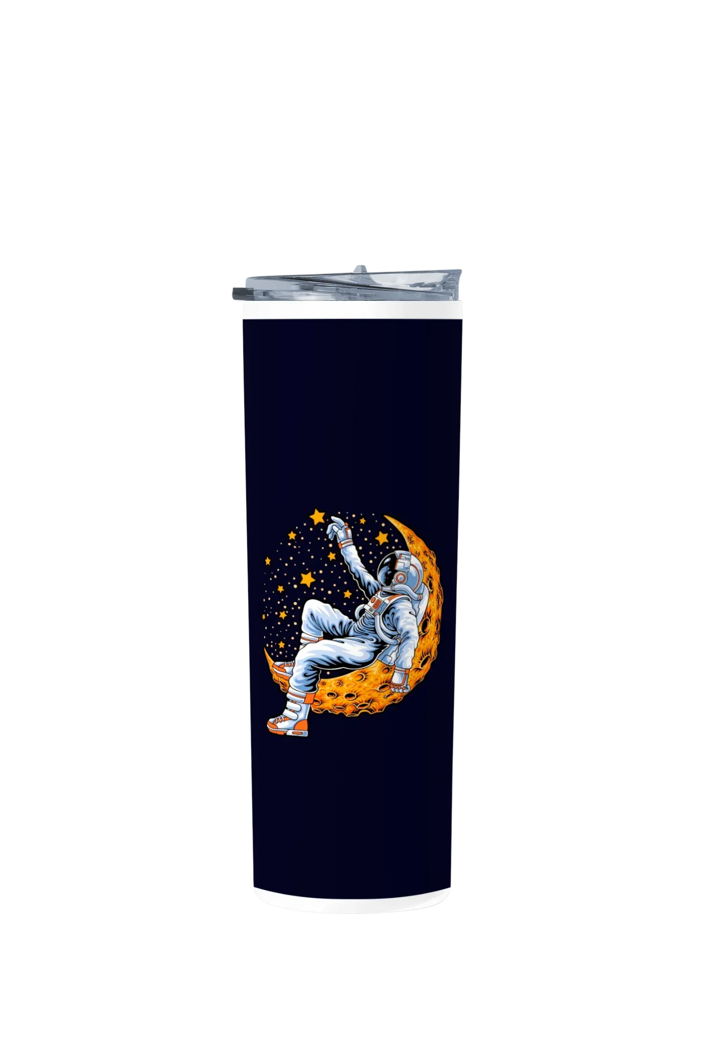Termo Skinny Tumbler 20 oz de acero inoxidable - Astronauta sentado en la luna