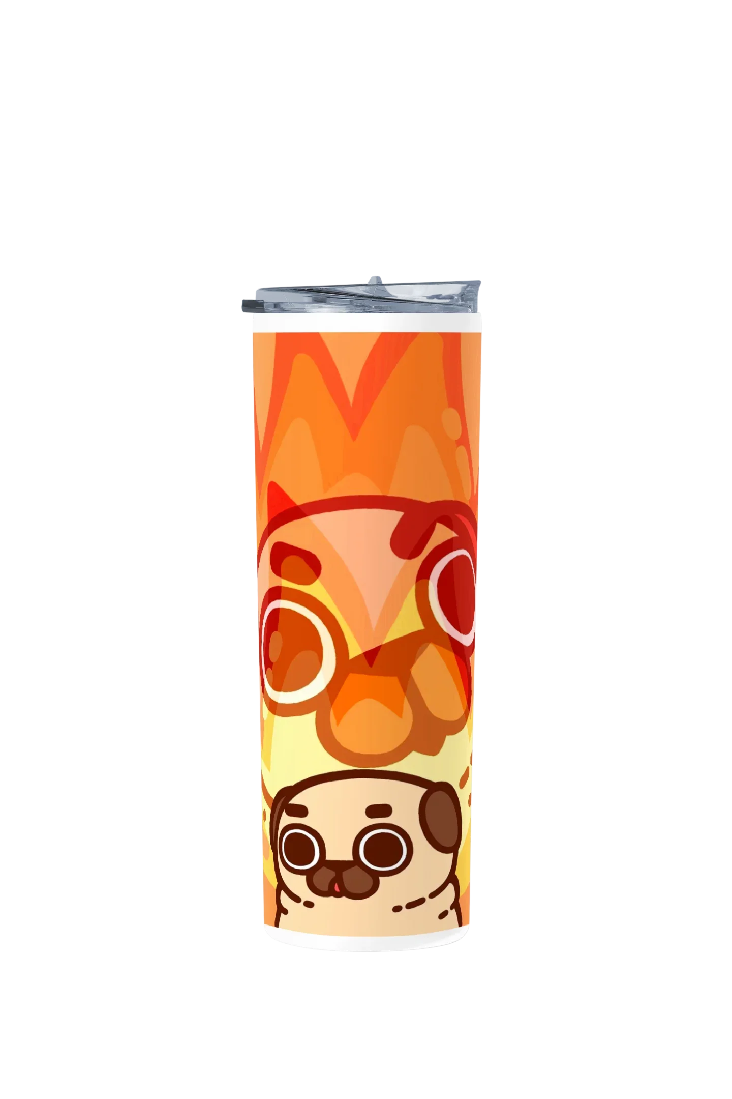 Termo Skinny Tumbler 20 oz de acero inoxidable - Pug en el fuego
