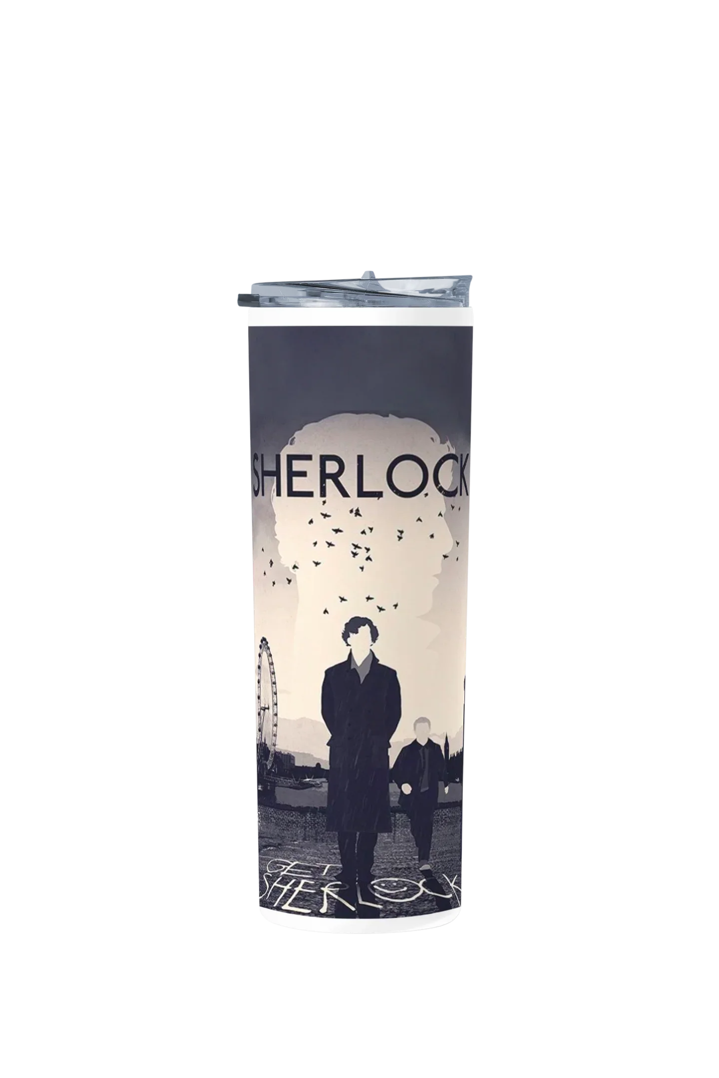 Termo Skinny Tumbler 20 oz de acero inoxidable - Sherlock Holmes