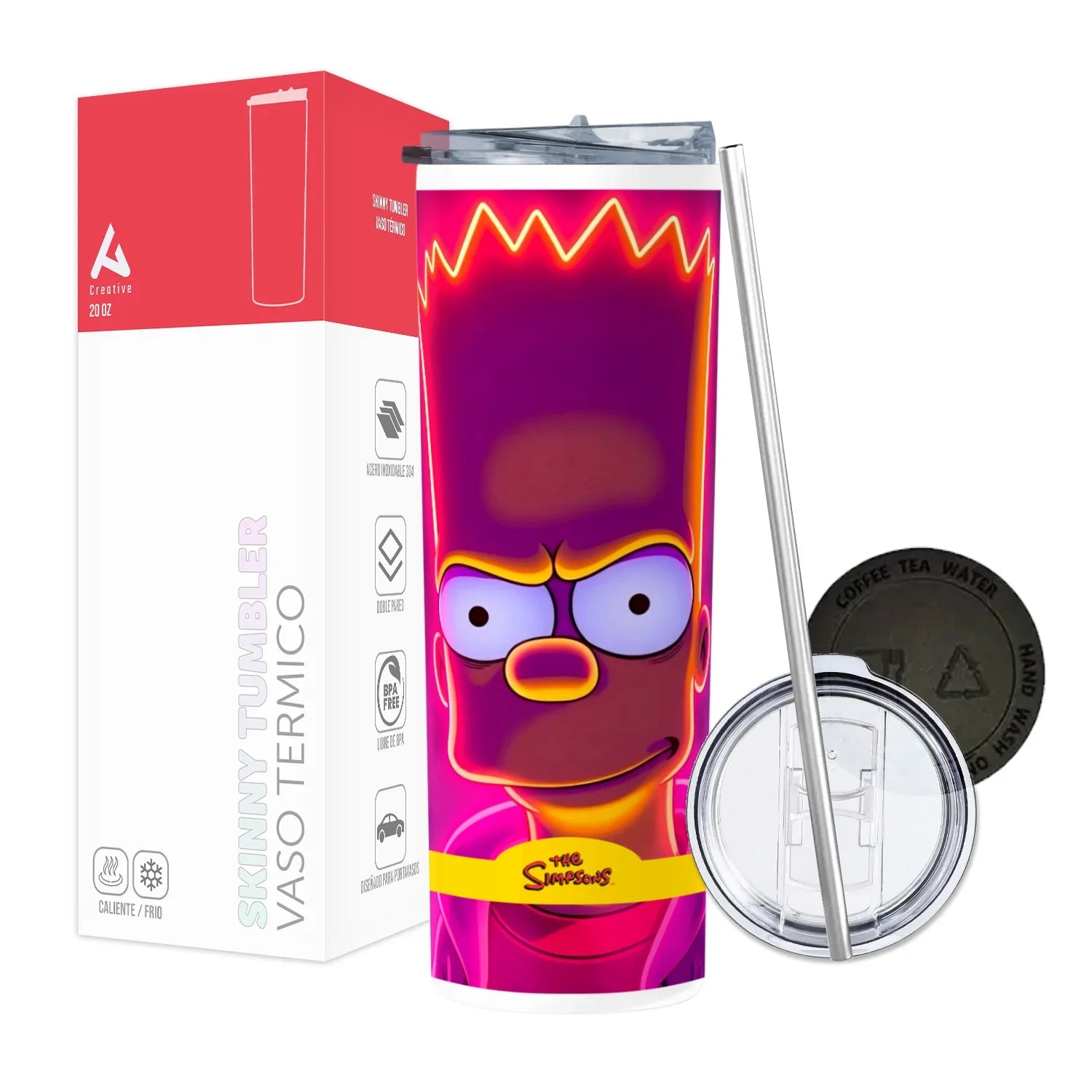 Termo Skinny Tumbler 20 oz de acero inoxidable - Bart Simpson