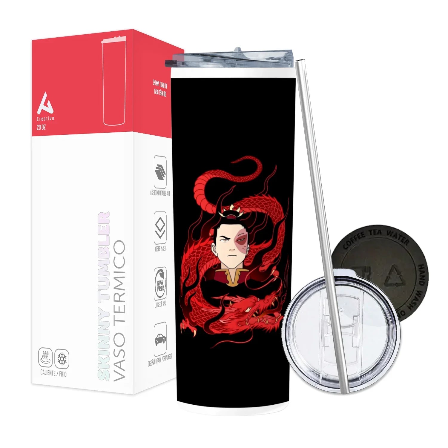 Termo Skinny Tumbler 20 oz de acero inoxidable - Avatar Zuko
