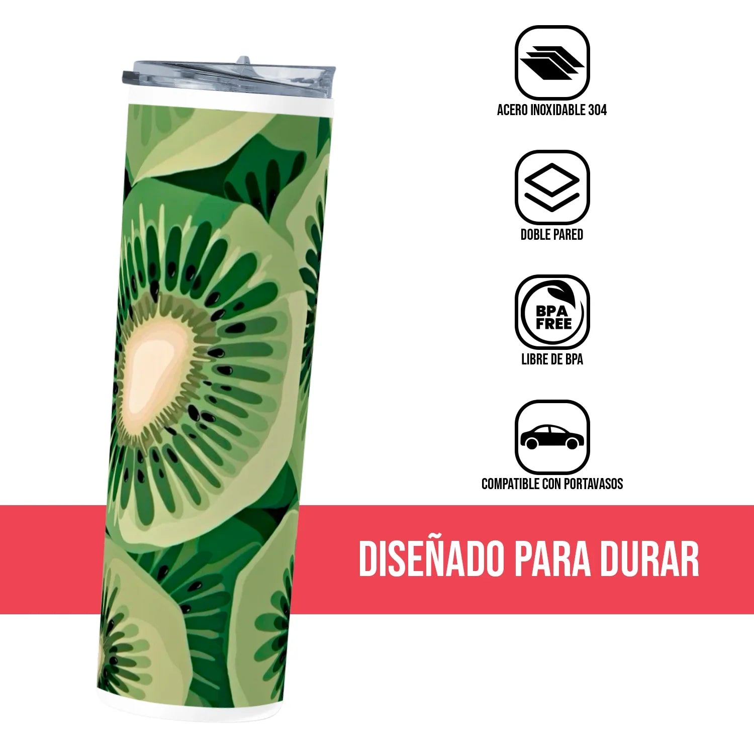 Termo Skinny Tumbler 20 oz de acero inoxidable - Kiwis