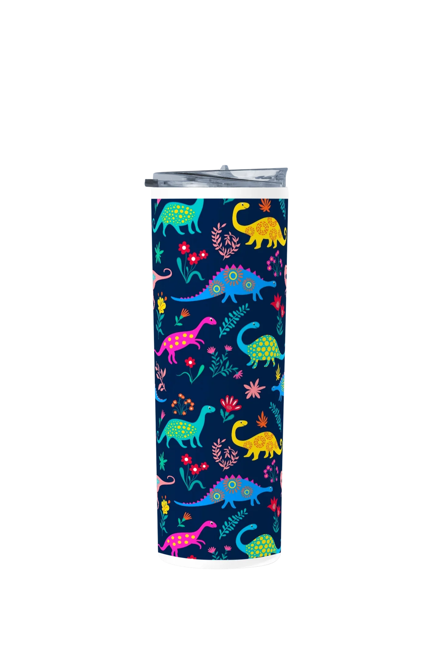 Termo Skinny Tumbler 20 oz de acero inoxidable - Dinosaurios Pattern