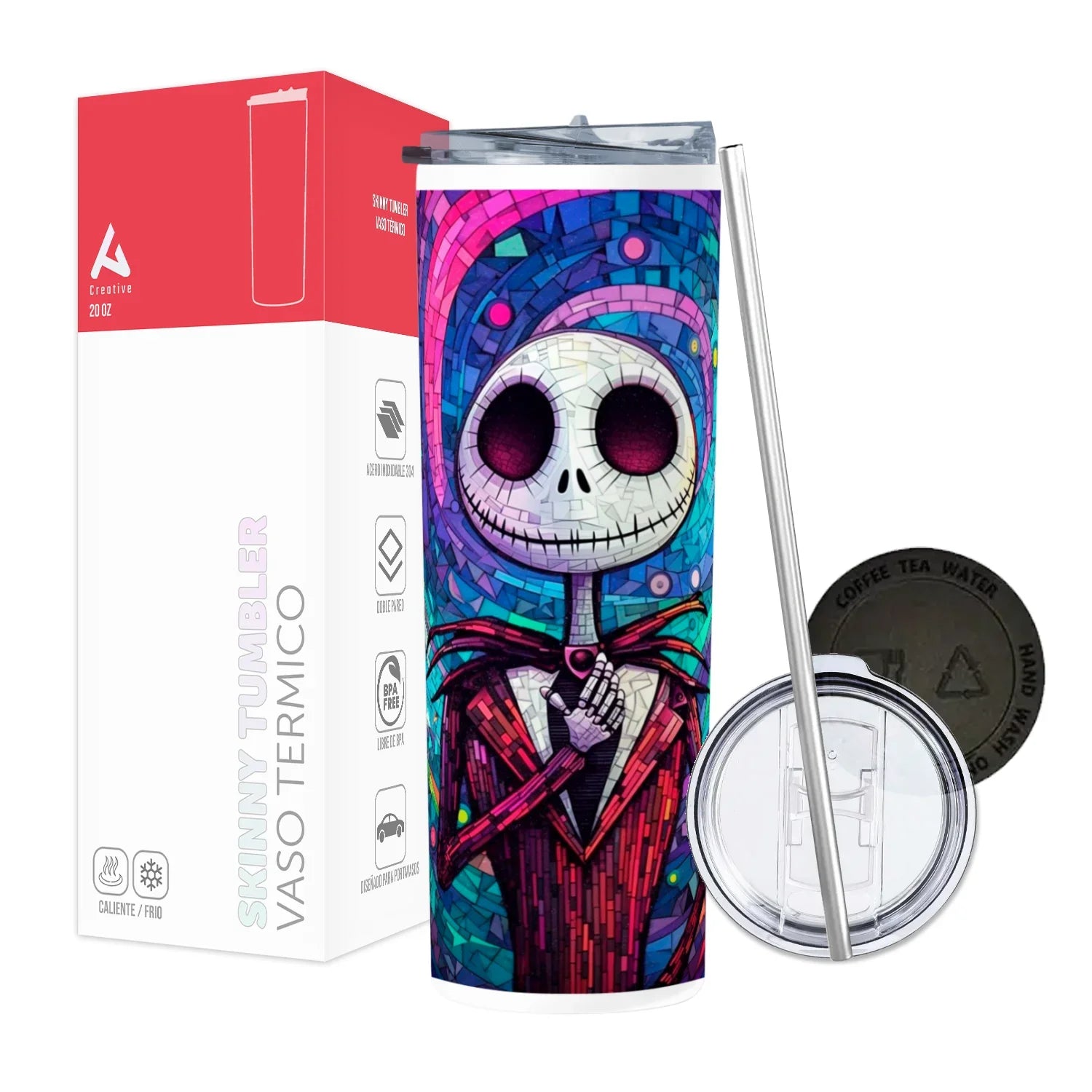 Termo Skinny Tumbler 20 oz de acero inoxidable - Jack Skellington 2