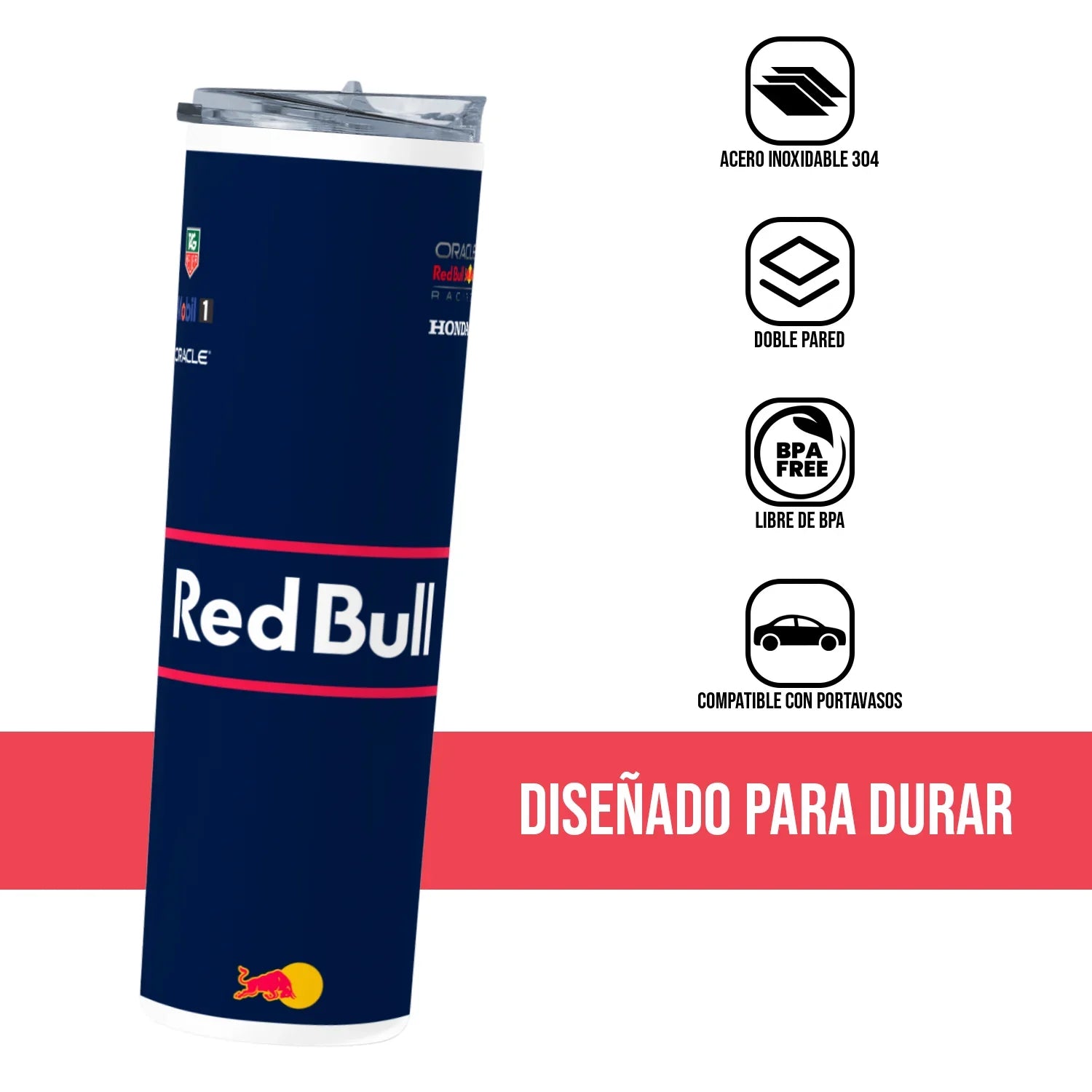 Termo Skinny Tumbler 20 oz de acero inoxidable - Red Bull 2