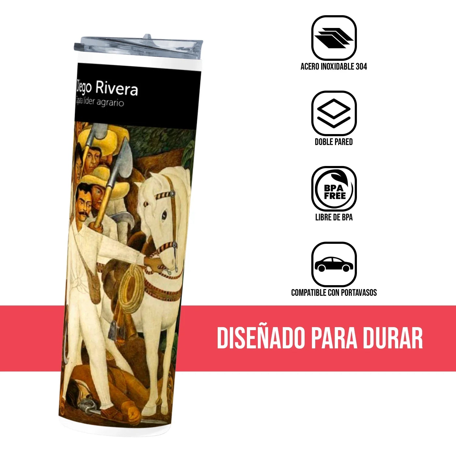 Termo Skinny Tumbler 20 oz de acero inoxidable - Diego Rivera 2