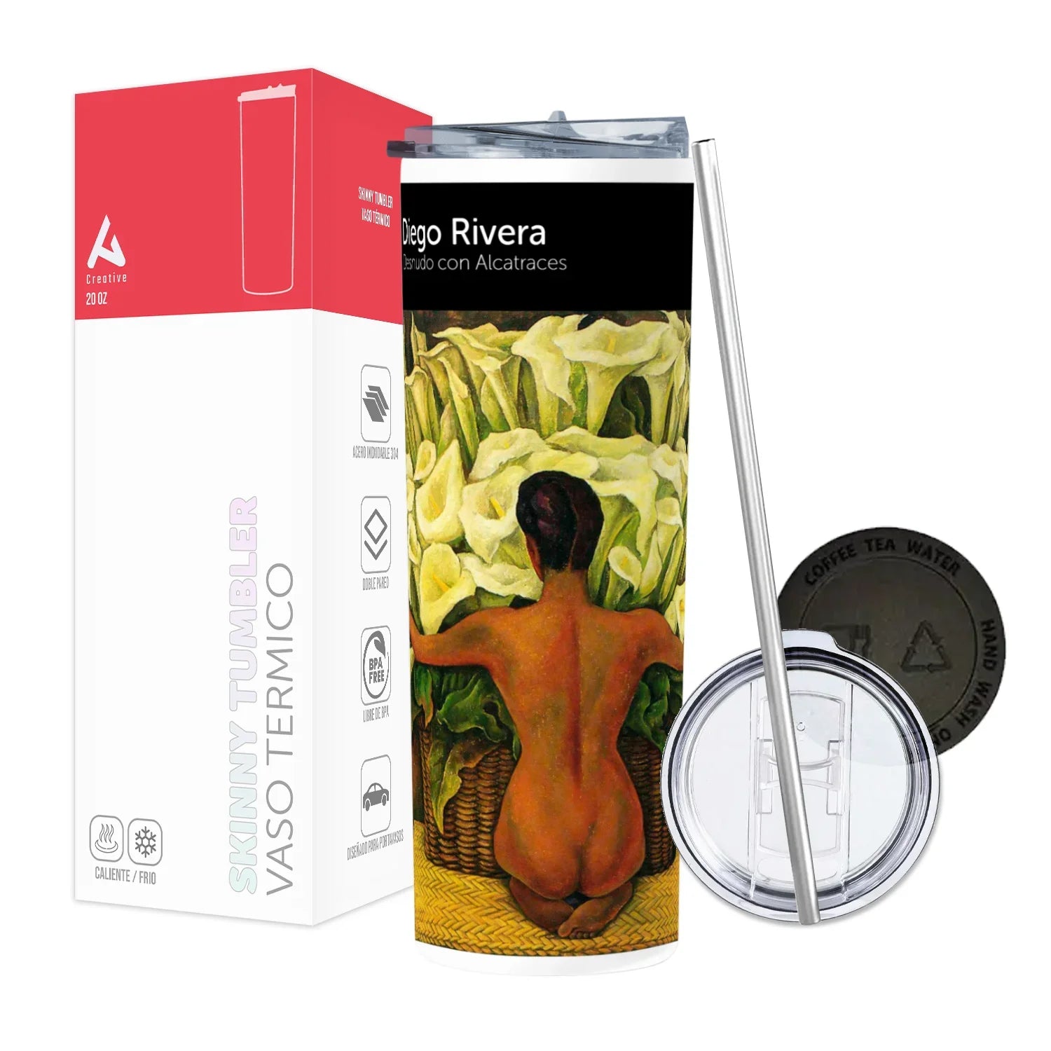 Termo Skinny Tumbler 20 oz de acero inoxidable - Diego Rivera 3