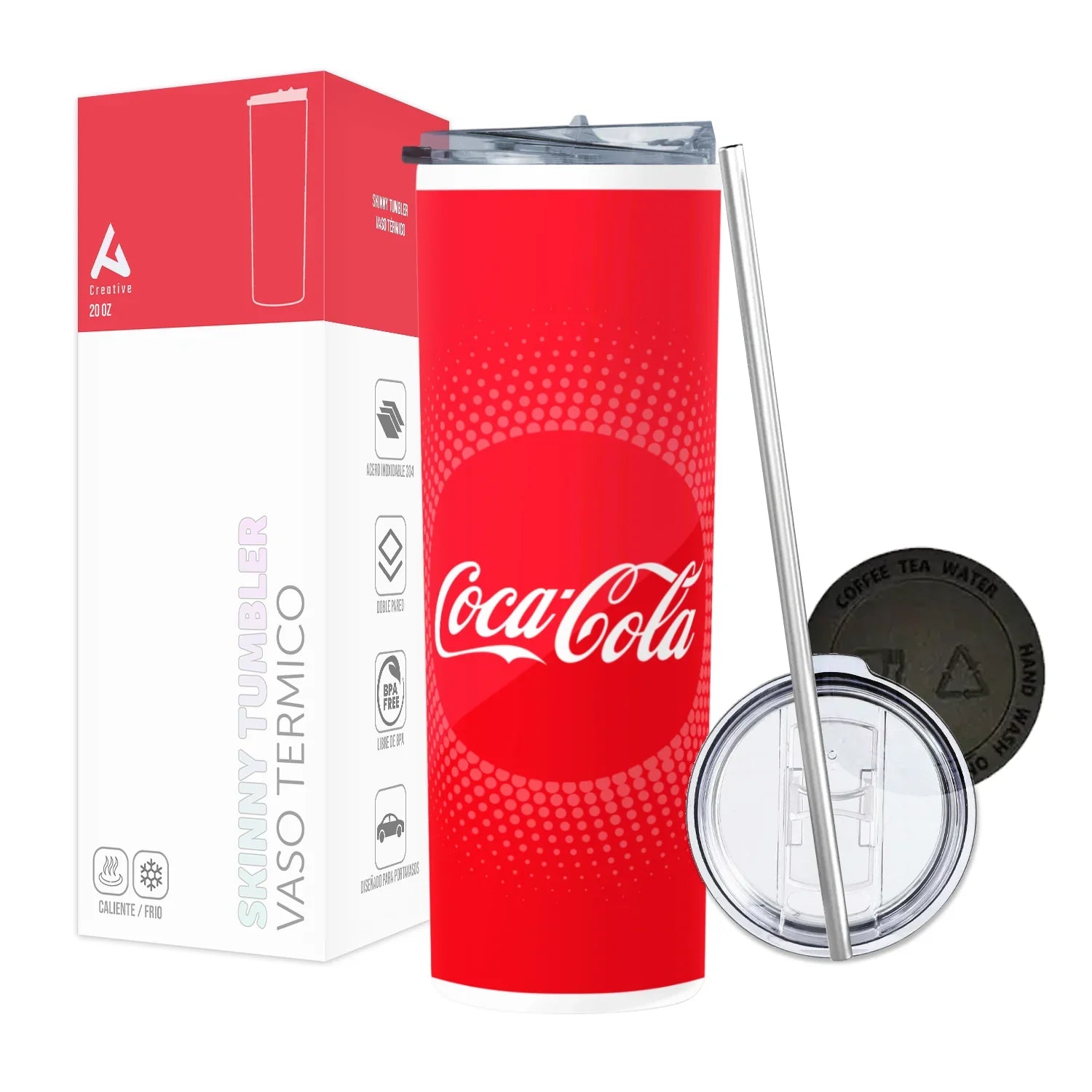 Termo Skinny Tumbler 20 oz de acero inoxidable - Coca Cola