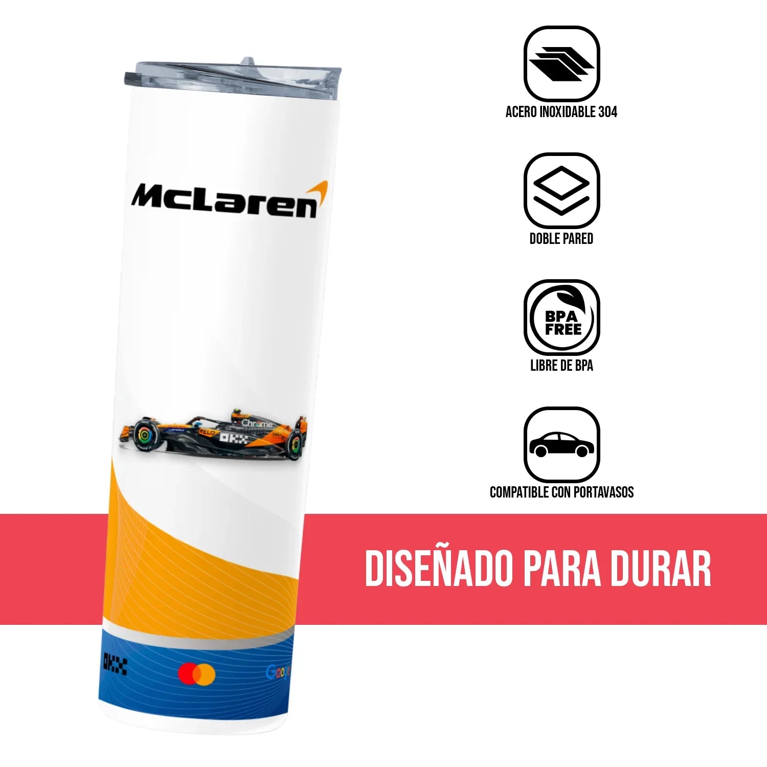 Termo Skinny Tumbler 20 oz de acero inoxidable - McLAren F1