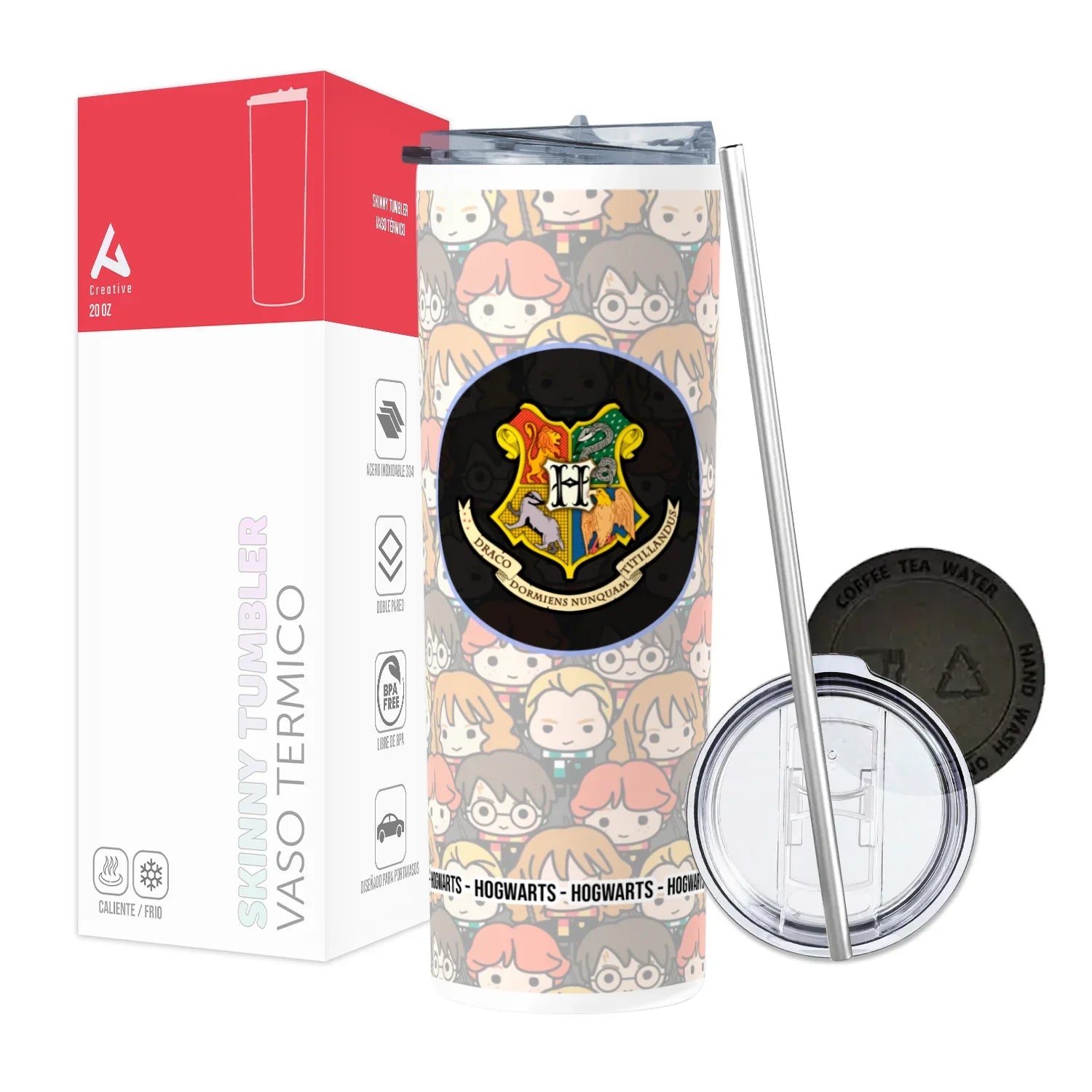 Termo Skinny Tumbler 20 oz de acero inoxidable - Harry Potter Collage
