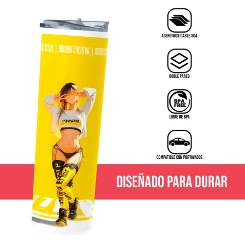 Termo Skinny Tumbler 20 oz de acero inoxidable - Chica Moderna